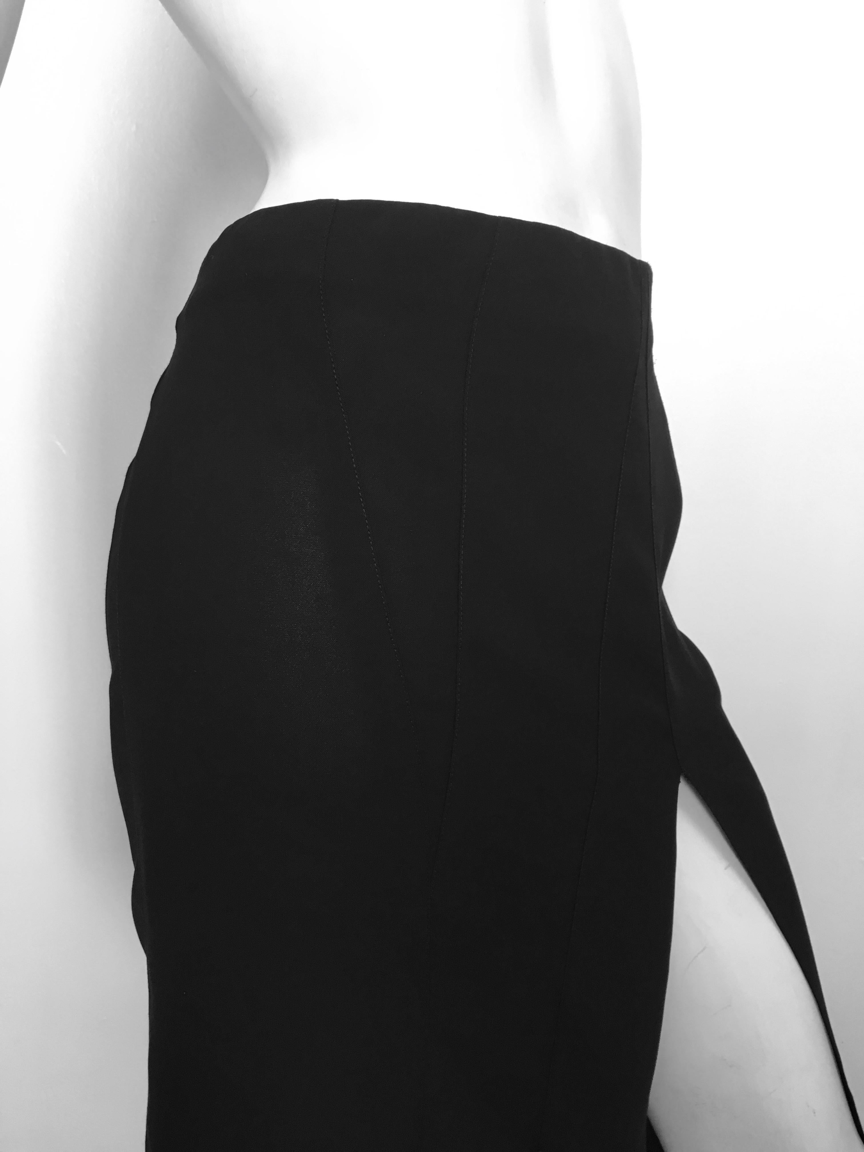 Donna Karan 1990s Black Sheer Skirt Size 8, made in Italy. For Sale 1