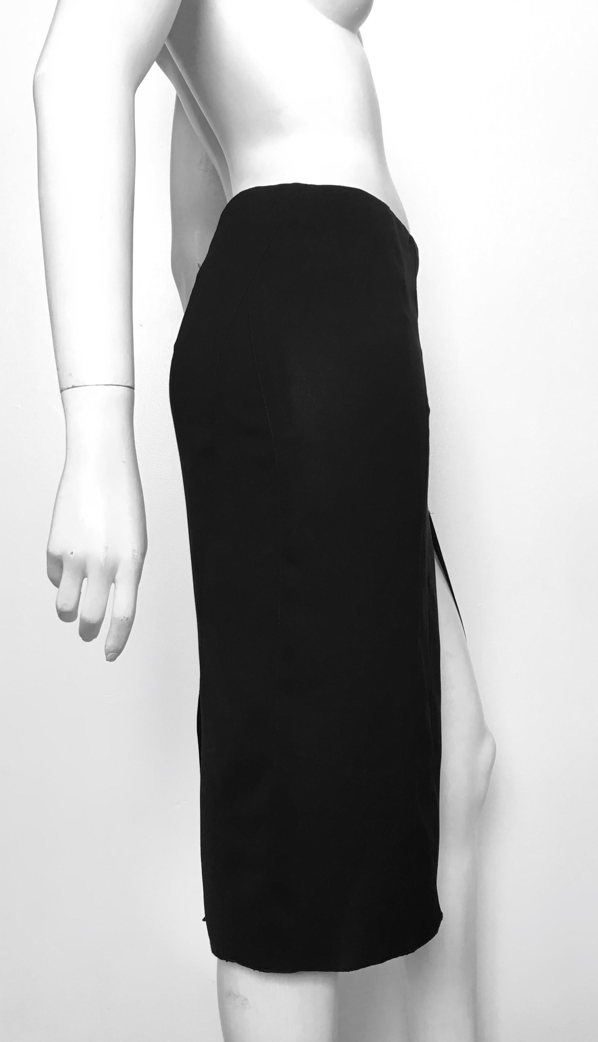 Donna Karan 1990s Black Sheer Skirt Size 8, made in Italy. For Sale 2