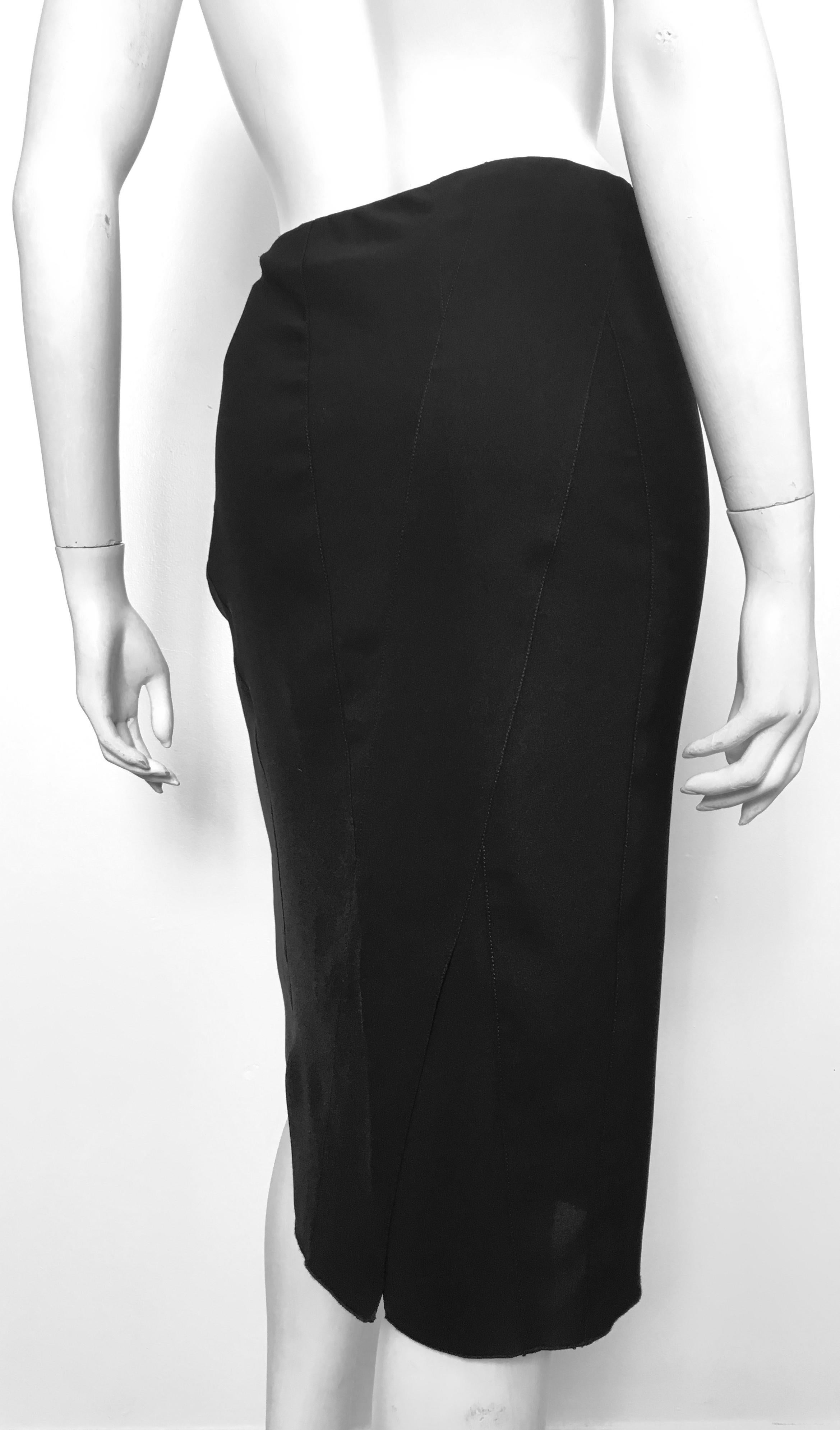 Donna Karan 1990s Black Sheer Skirt Size 8, made in Italy. For Sale 3