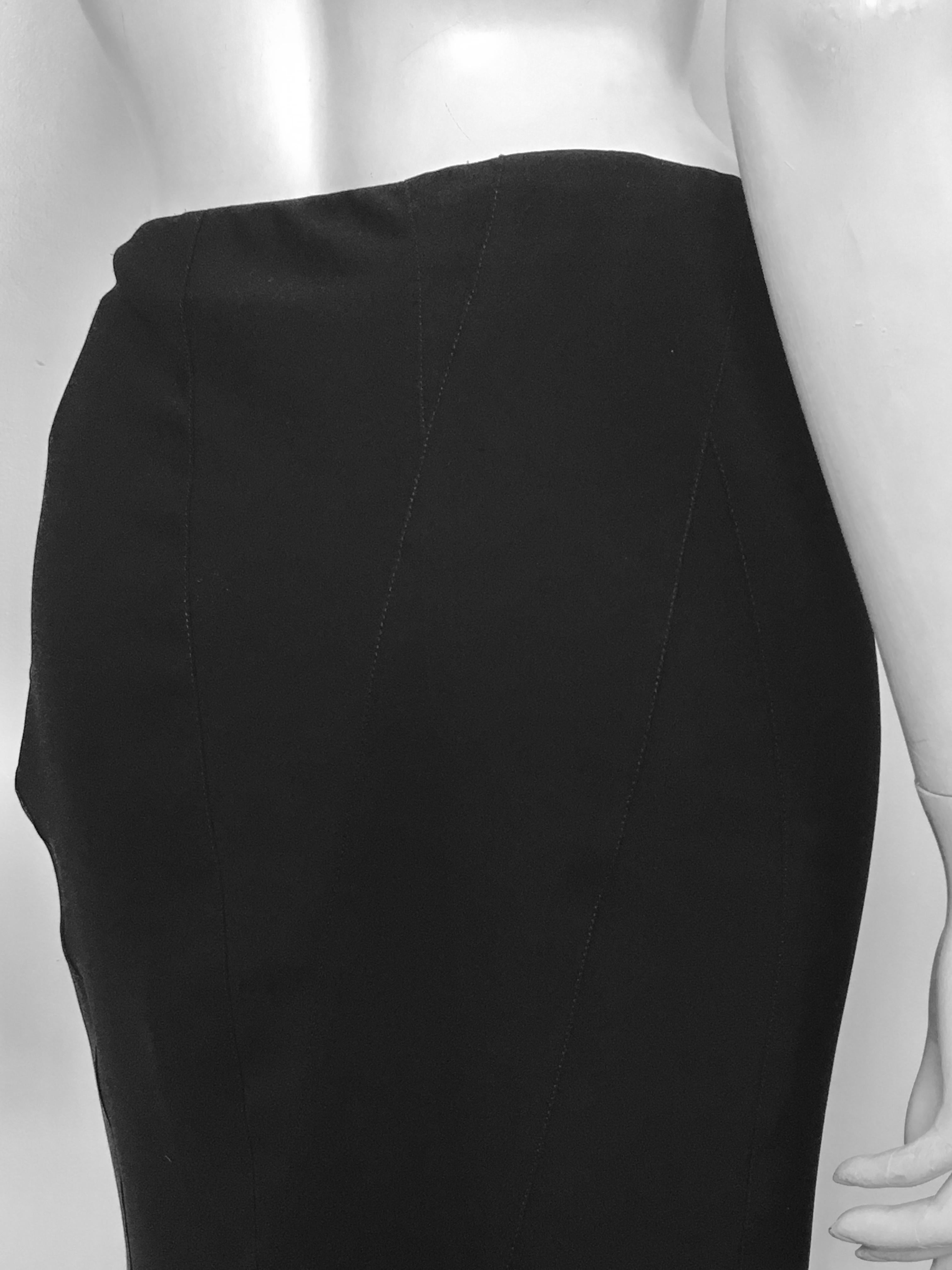 Donna Karan 1990s Black Sheer Skirt Size 8, made in Italy. For Sale 4