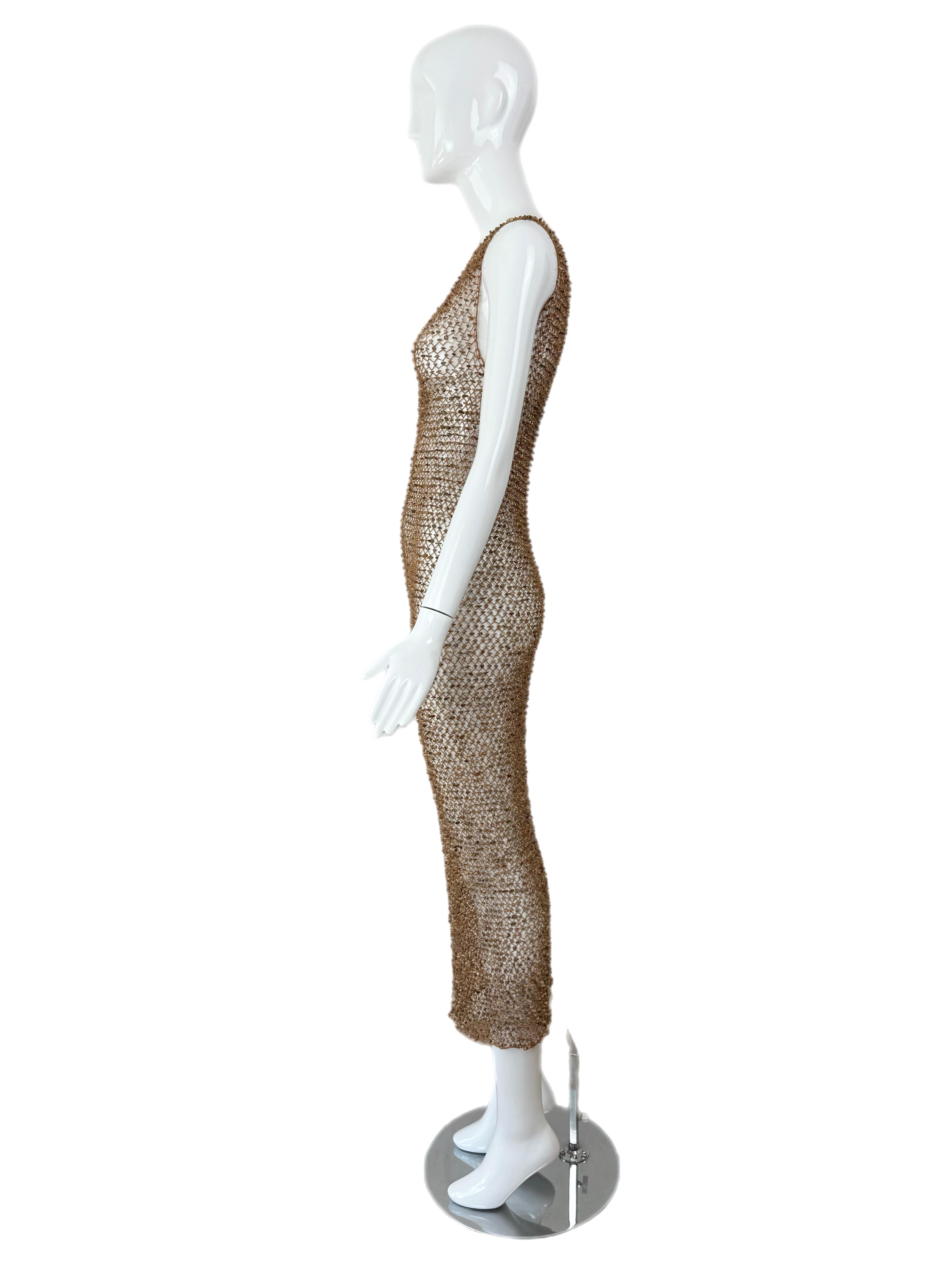 DONNA KARAN 1997 Runway Vintage Rock Dress Net Sheer 1