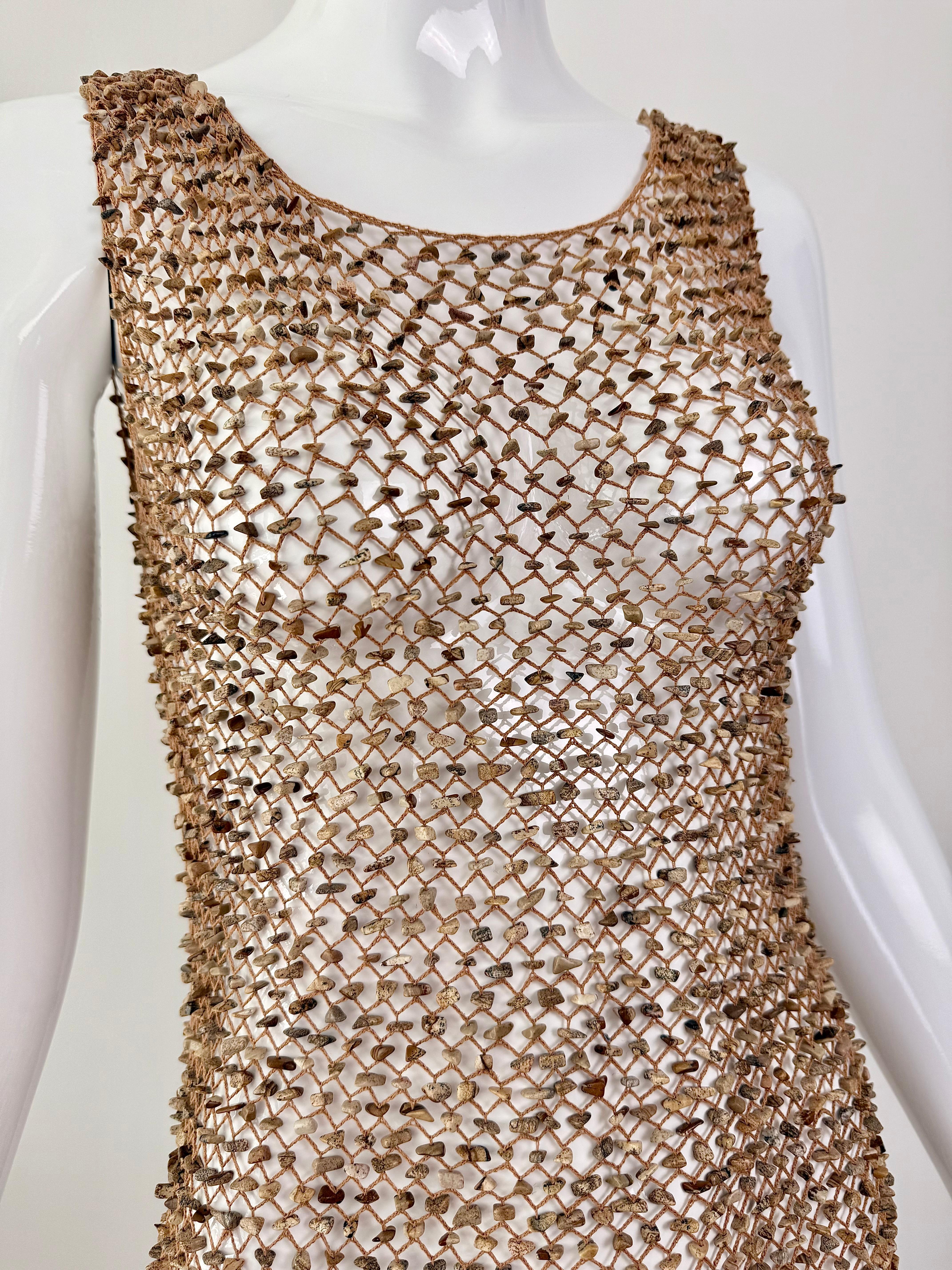 DONNA KARAN 1997 Runway Vintage Rock Dress Net Sheer 4