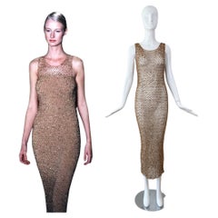 DONNA KARAN 1997 Runway Vintage Rock Dress Net Sheer