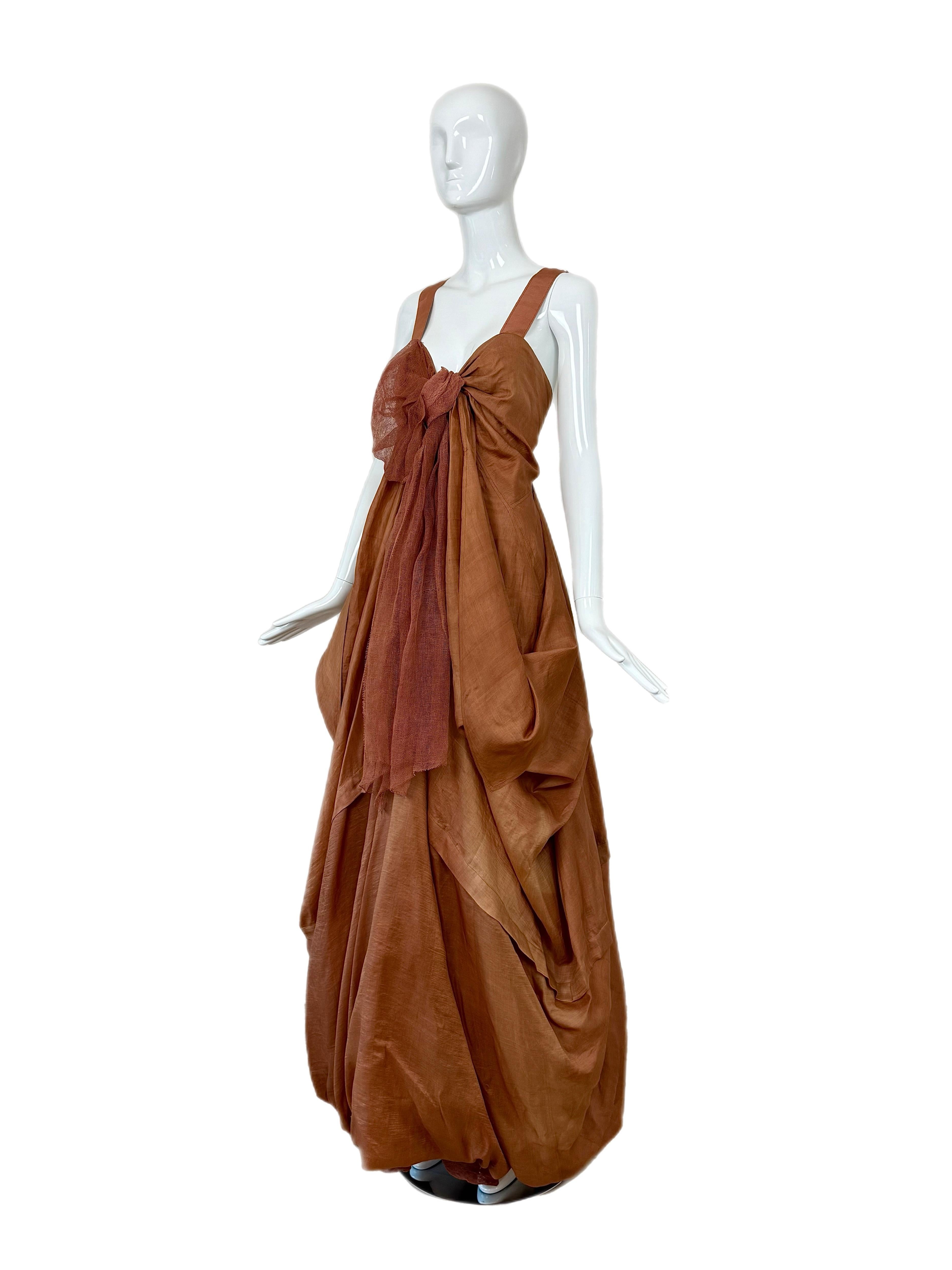 DONNA KARAN 2008 Vintage Laufsteg Muster 1:1 Abend Ballkleid Maxikleid Damen im Angebot