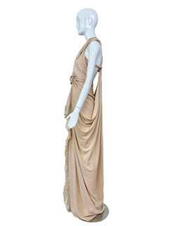 DONNA KARAN 2008 Vintage Runway Sample 1:1 Nude Gown Maxi Dress