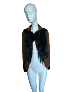 DONNA KARAN 2014 Runway Suede and Fur Jacket