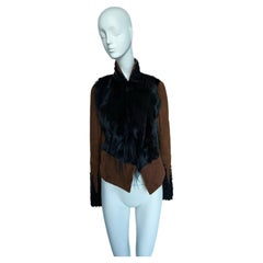 DONNA KARAN 2014 Runway Suede and Fur Jacket