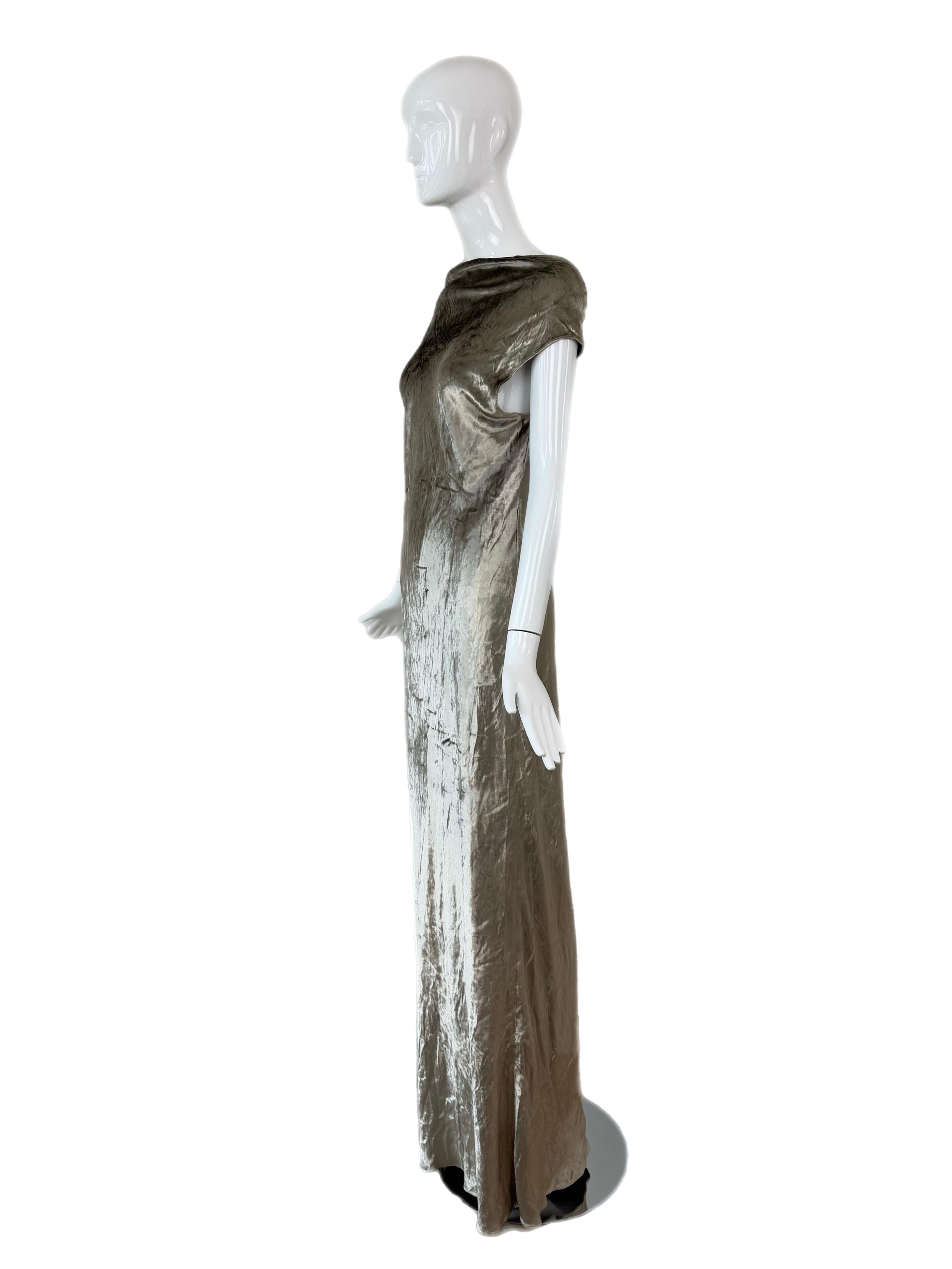DONNA KARAN 90's Vintage Vestido de terciopelo aplastado Maxi Vestido en Excelente estado para la venta en Leonardo, NJ