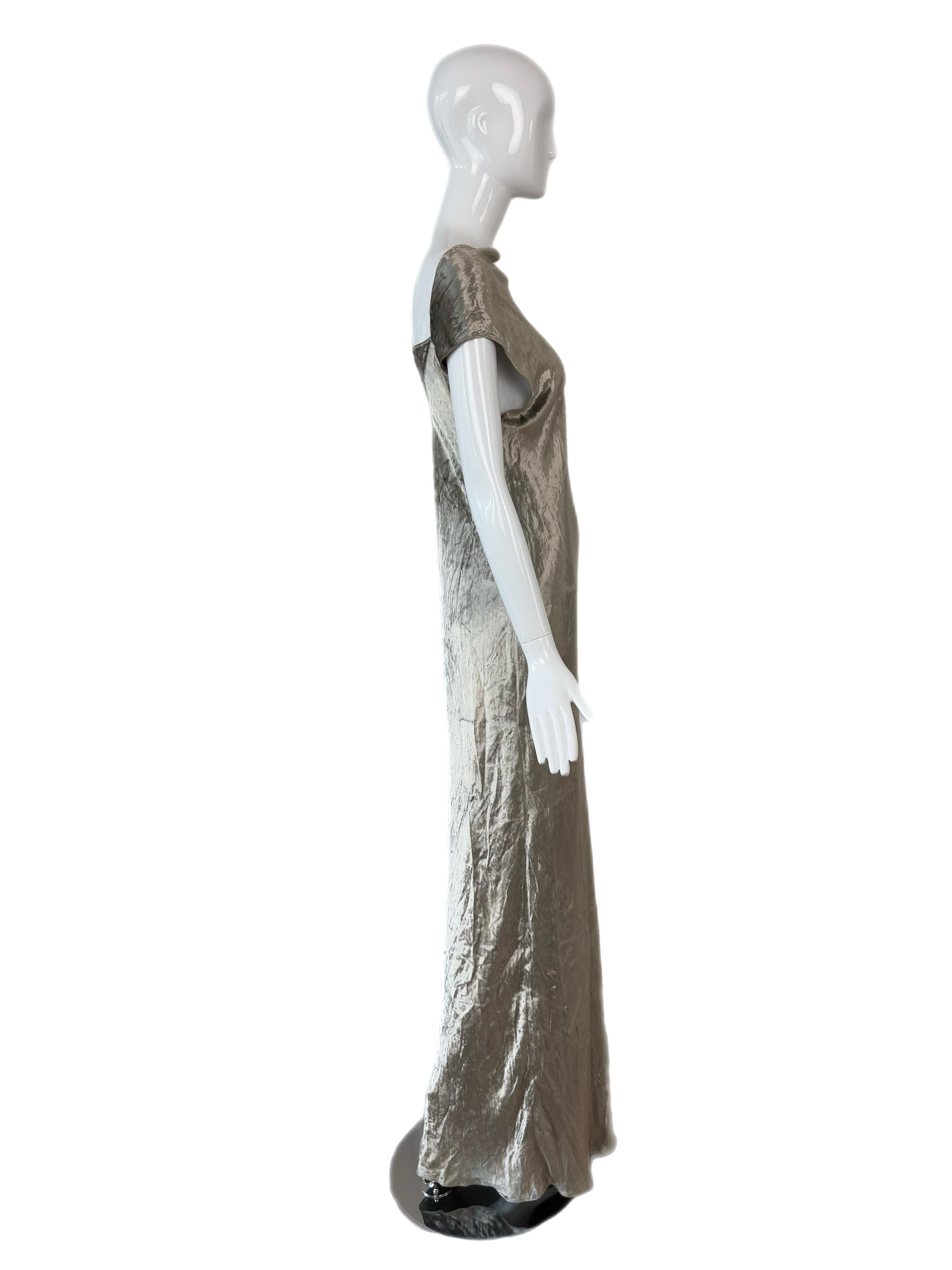 DONNA KARAN 90's Vintage Vestido de terciopelo aplastado Maxi Vestido en venta 1