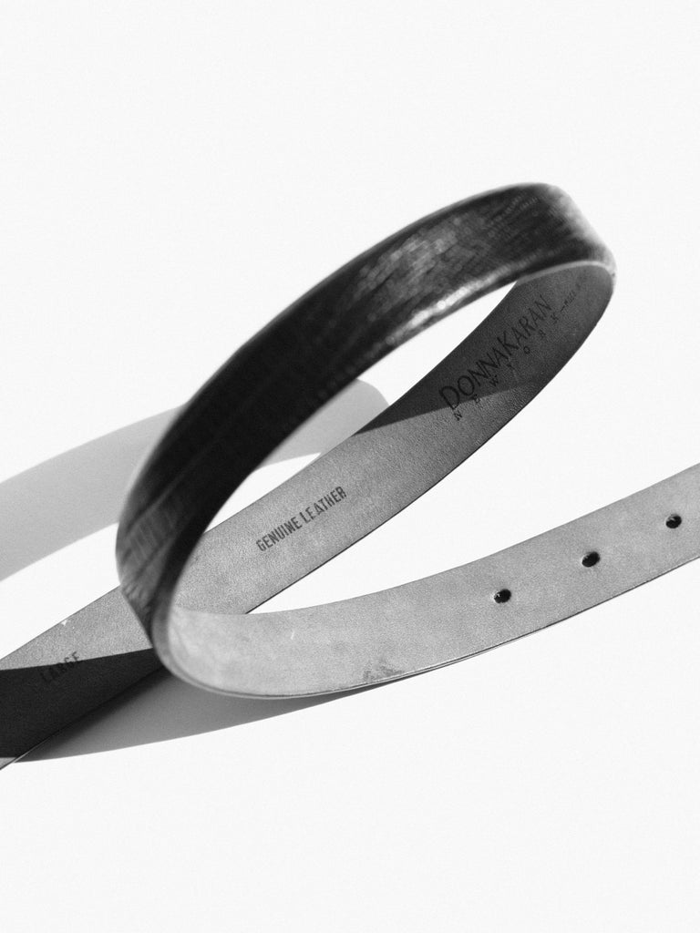 Donna Karan Black Leather Belt with Silver Buckle 90s Unisex DKNY Jeans Donna Karan New York Black Leather  main image 2