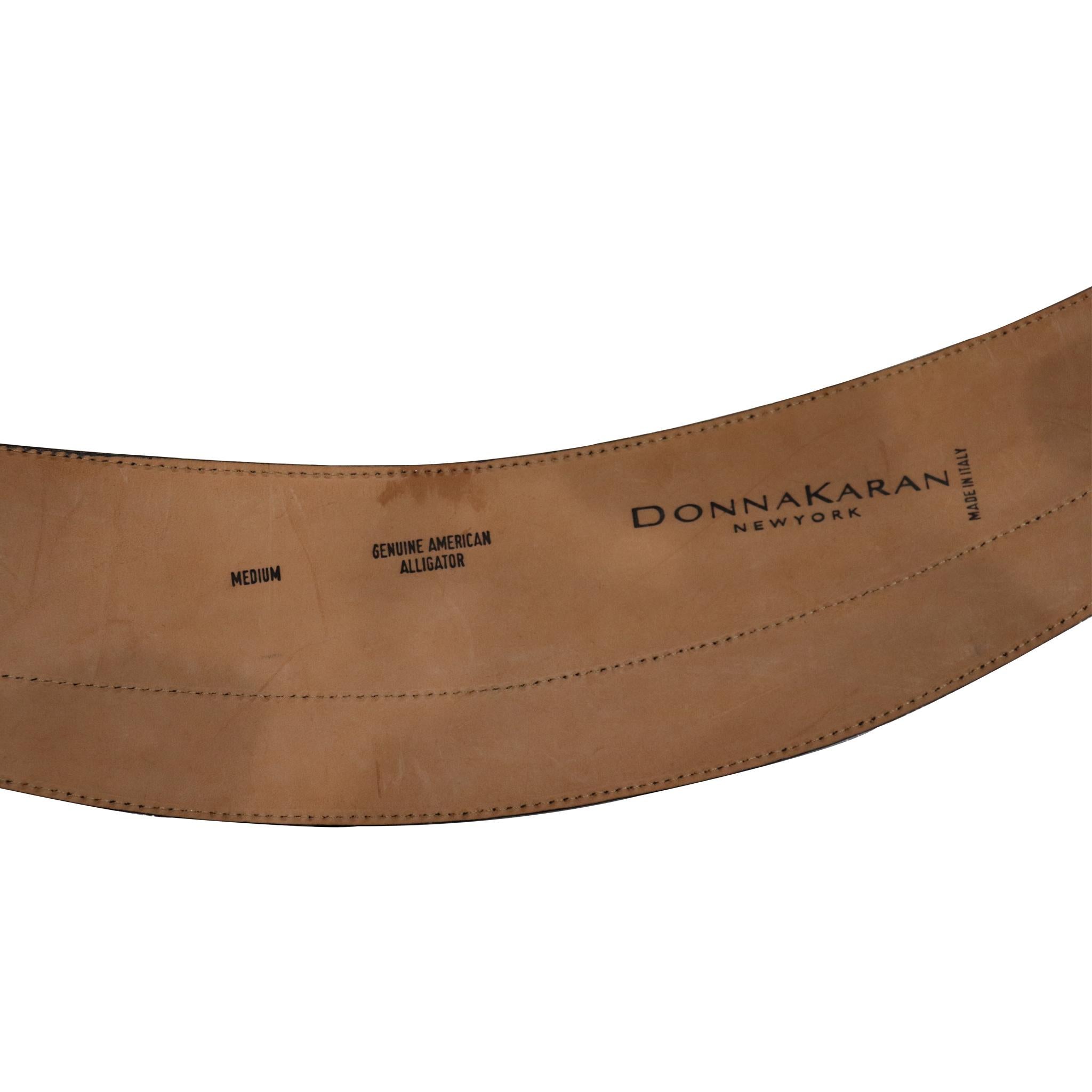 Donna Karan Black Alligator Belt Size Medium 1