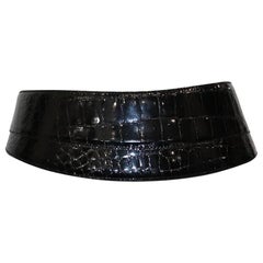 Donna Karan Black Alligator Belt Size Medium