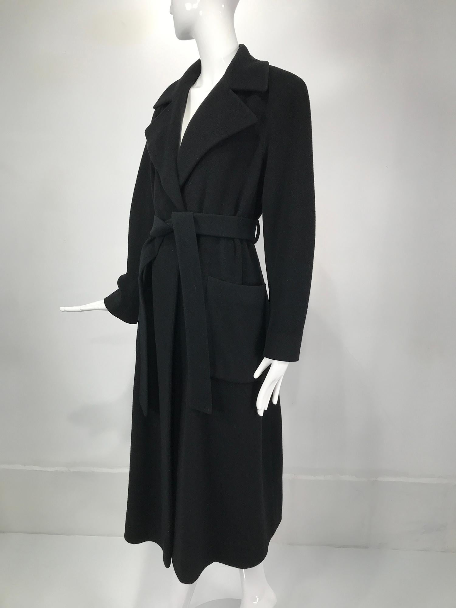 Donna Karan Black Cashmere Wrap Coat 10 3