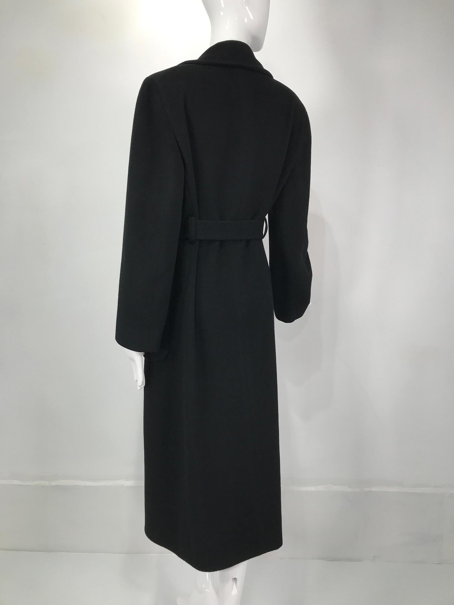Women's Donna Karan Black Cashmere Wrap Coat 10