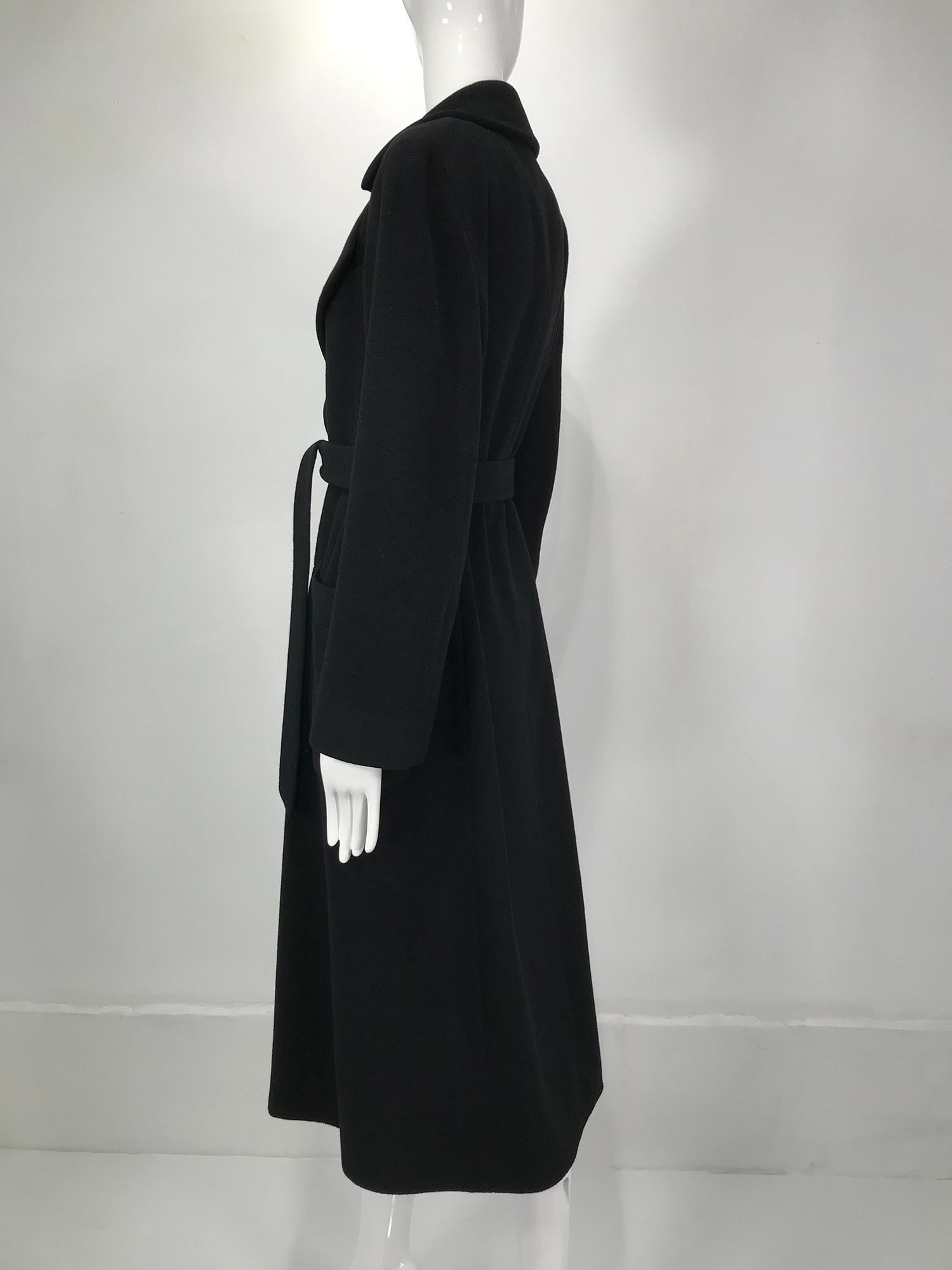 Donna Karan Black Cashmere Wrap Coat 10 2