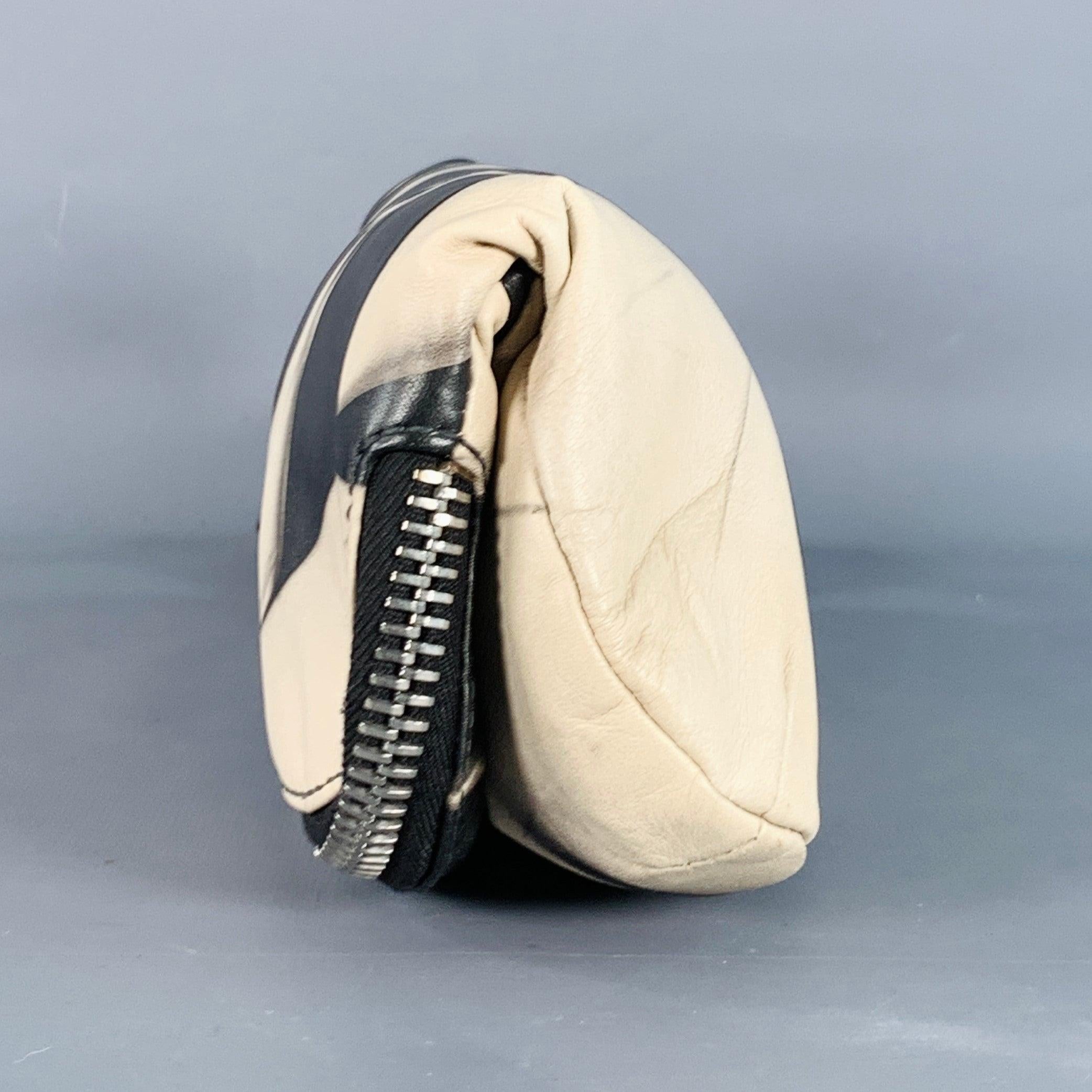 DONNA KARAN Schwarz-grau marmoriertes Leder Handgelenkstasche Clutch Handtasche im Angebot 1