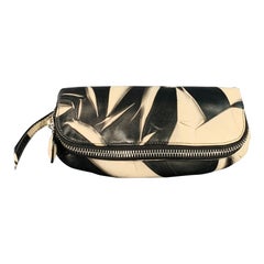Donna Karan - Pochette in pelle marmorizzata nera e grigia