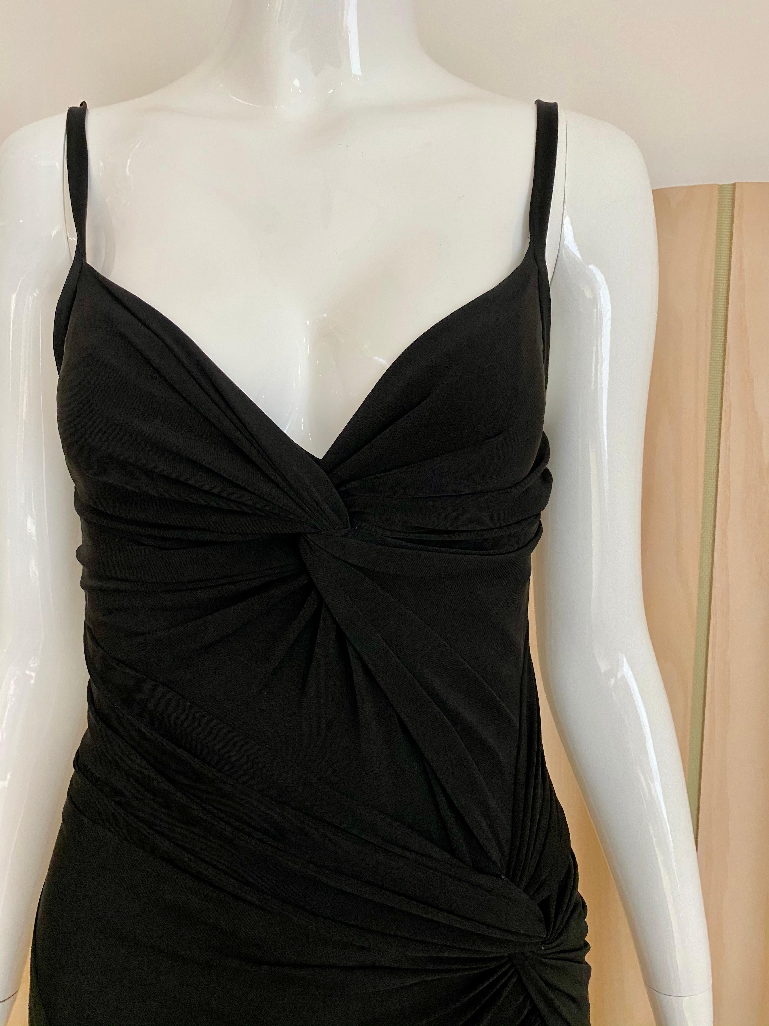 Donna Karan Black Jersey Cocktail Dress For Sale 1