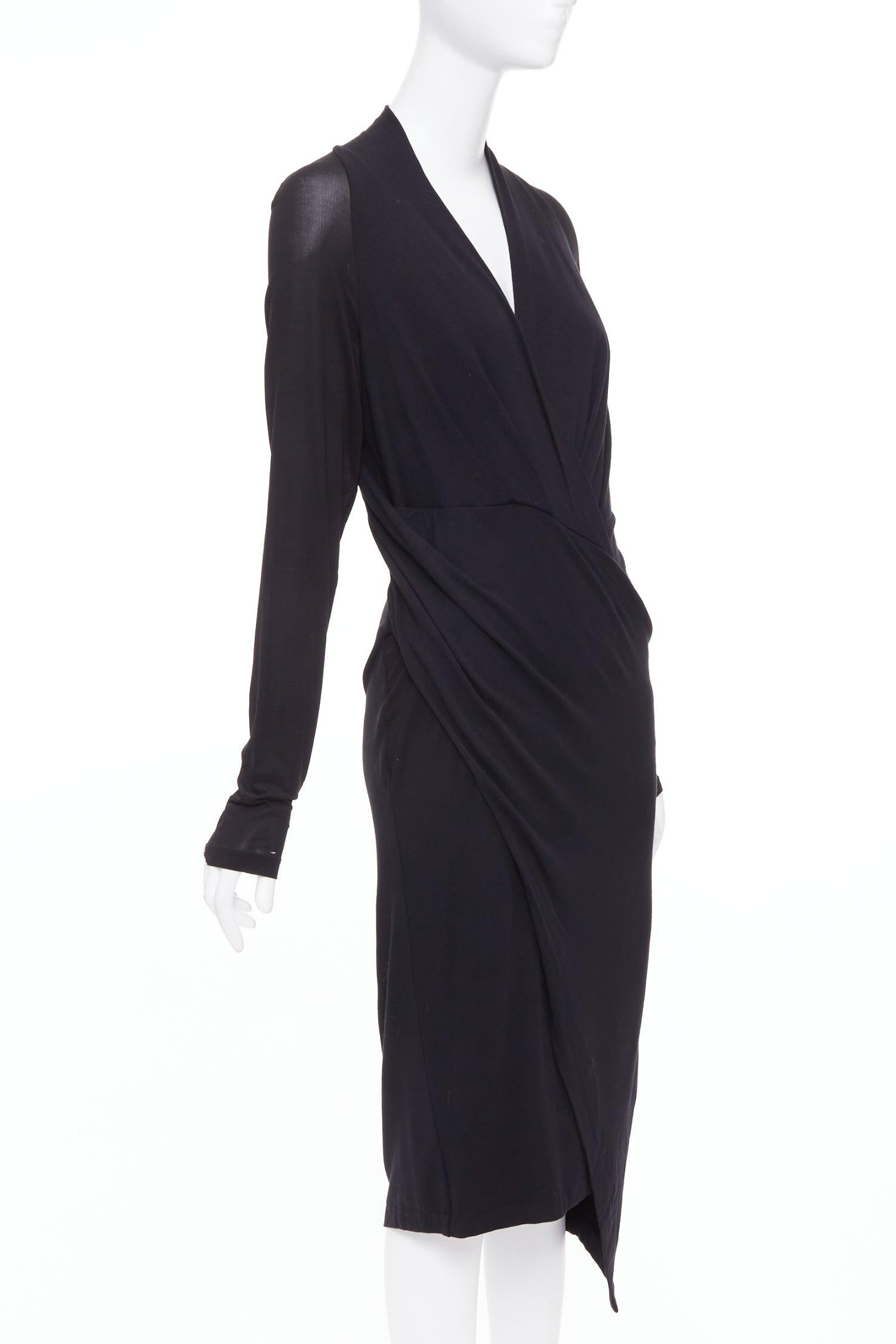 DONNA KARAN noir jersey transparent maille raglan drapé robe plongeante haute et basse L.
Référence : JHDN/A00125
Marque : Donna Karan
MATERIAL : Viscose, mélange
Couleur : Noir
Motif : Solide
Fermeture : Slip On
Fabriqué à : Hong Kong

CONDITION