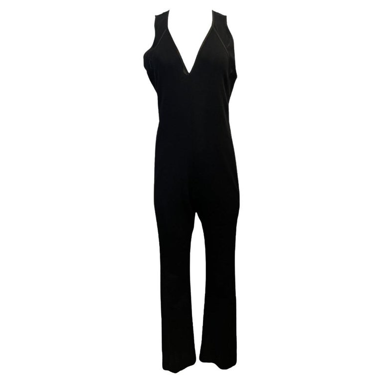 Donna Karan Black Jumpsuit, Size Large For Sale at 1stDibs