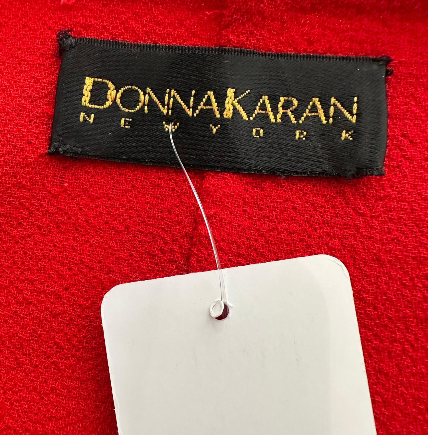 Donna Karan Black Label Fire Engine rouge veste en laine à double face en vente 7
