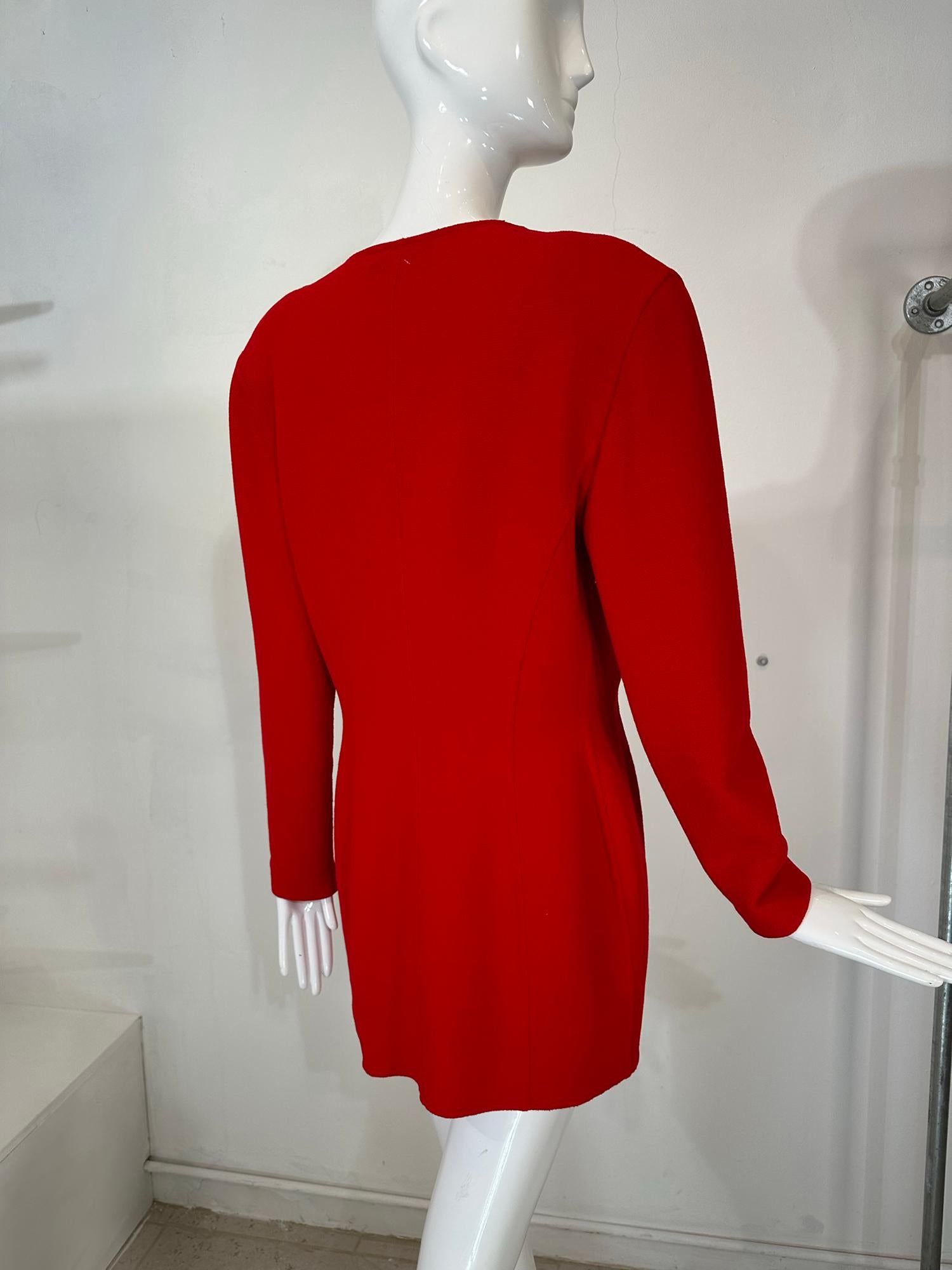 Donna Karan Black Label Fire Engine rouge veste en laine à double face Pour femmes en vente