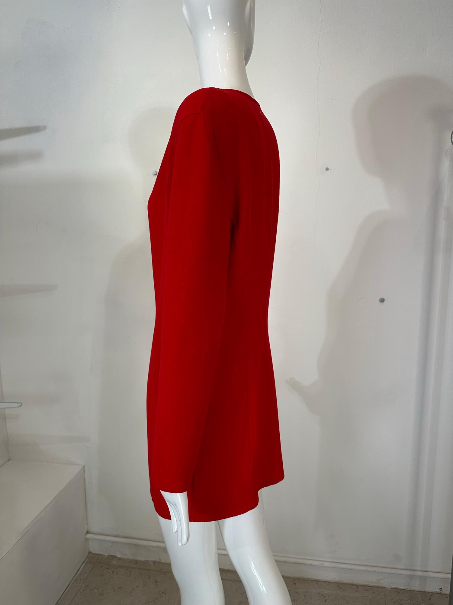 Donna Karan Black Label Fire Engine rouge veste en laine à double face en vente 3