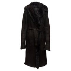 Manteau en peau de mouton noir Donna Karan