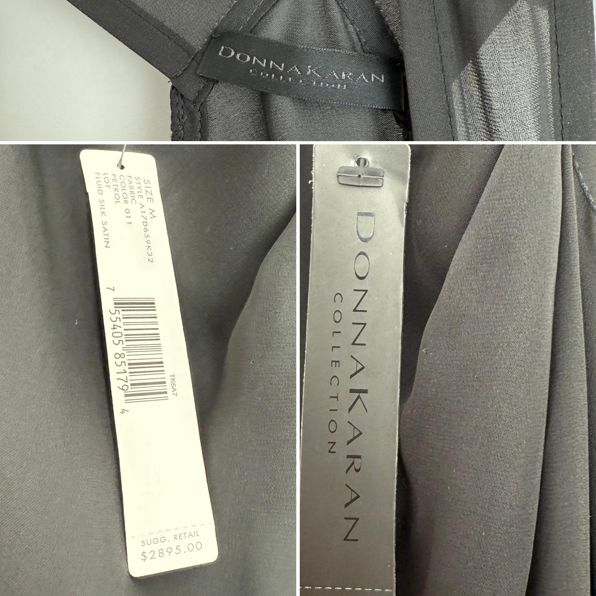 DONNA KARAN Schwarzes Grecian Wrap Abendkleid Maxikleid aus Seide im Angebot 1