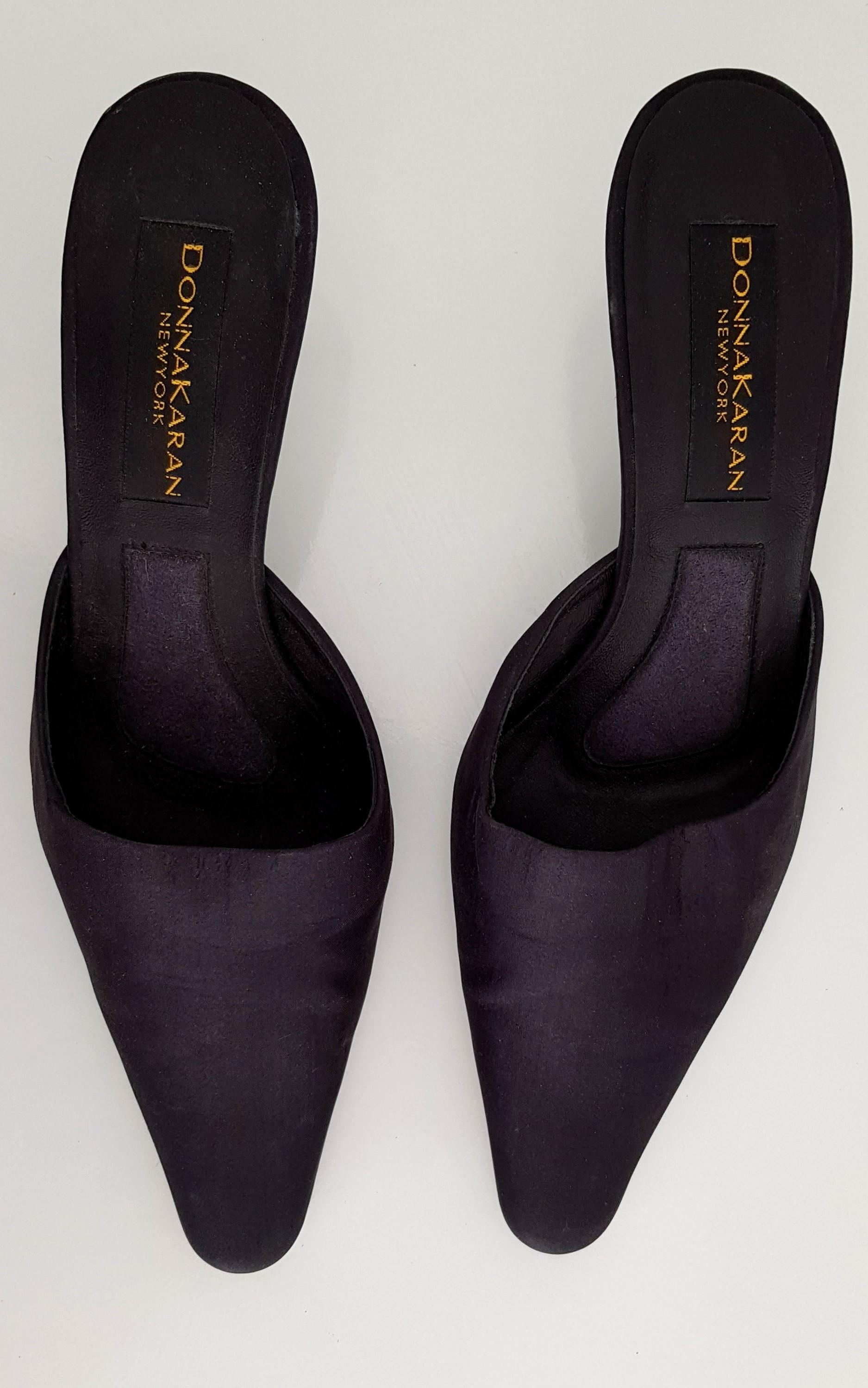 Women's Donna Karan Black Silk Heels. New. Size 9 1/2 (US) For Sale