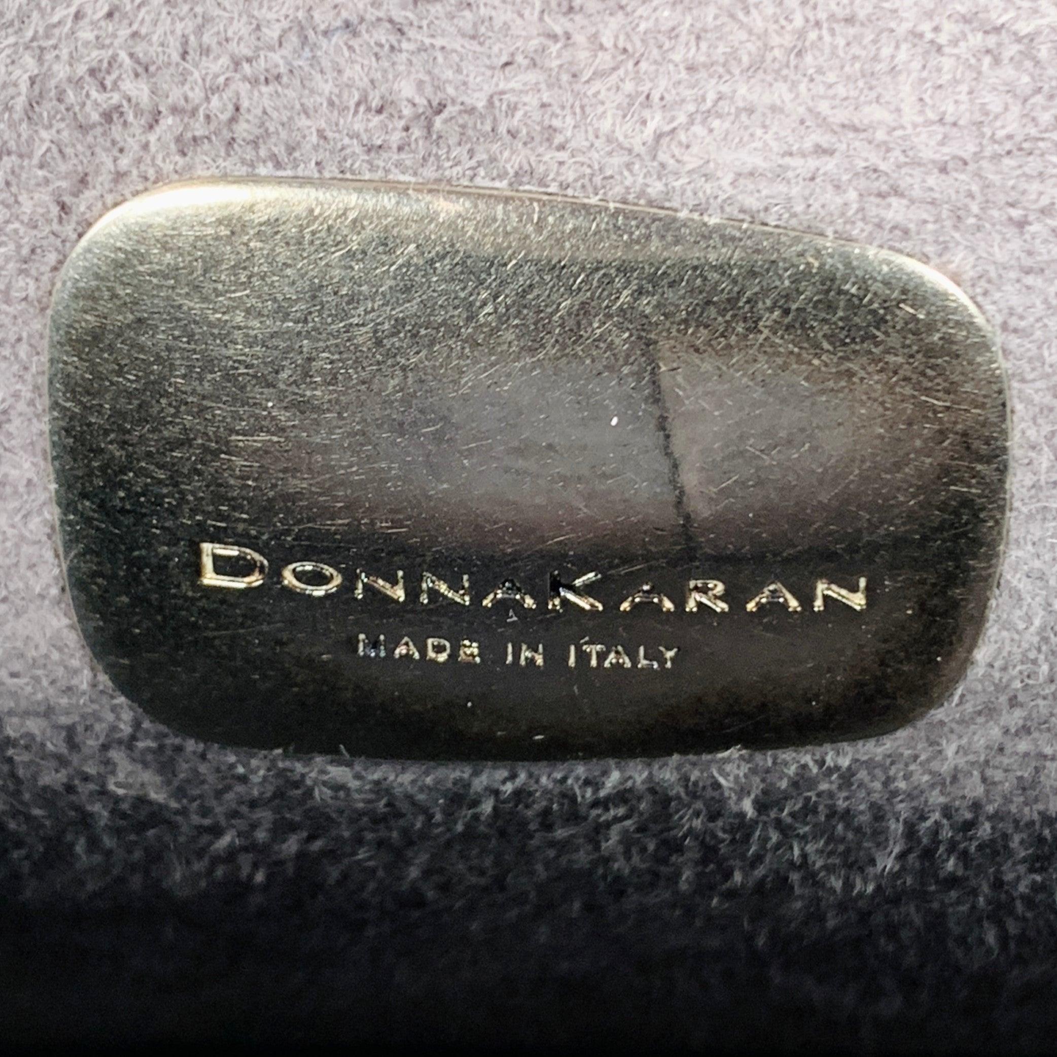 DONNA KARAN Sac à main de médecin en cuir noir et argenté Pour femmes en vente
