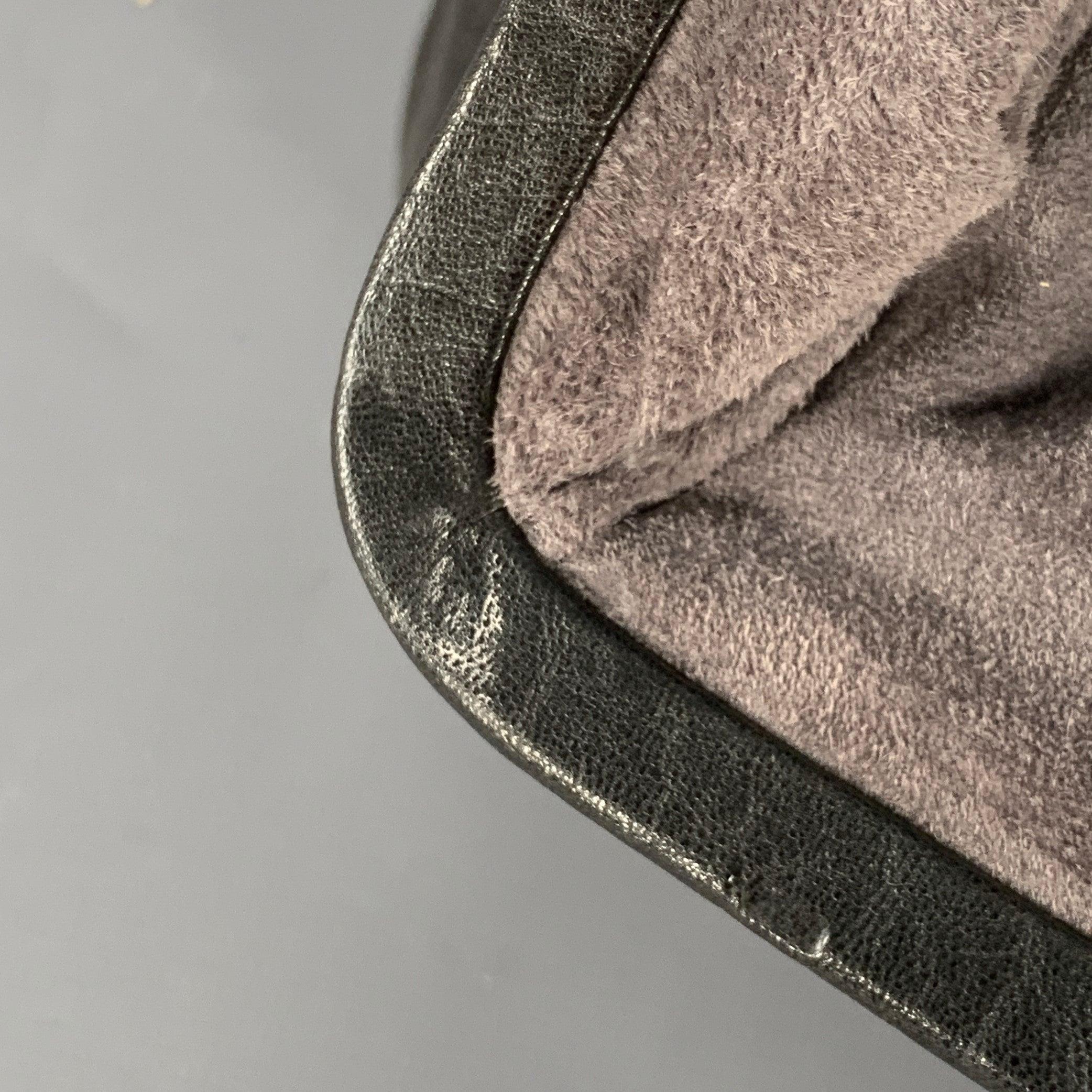 DONNA KARAN Sac à main de médecin en cuir noir et argenté en vente 2