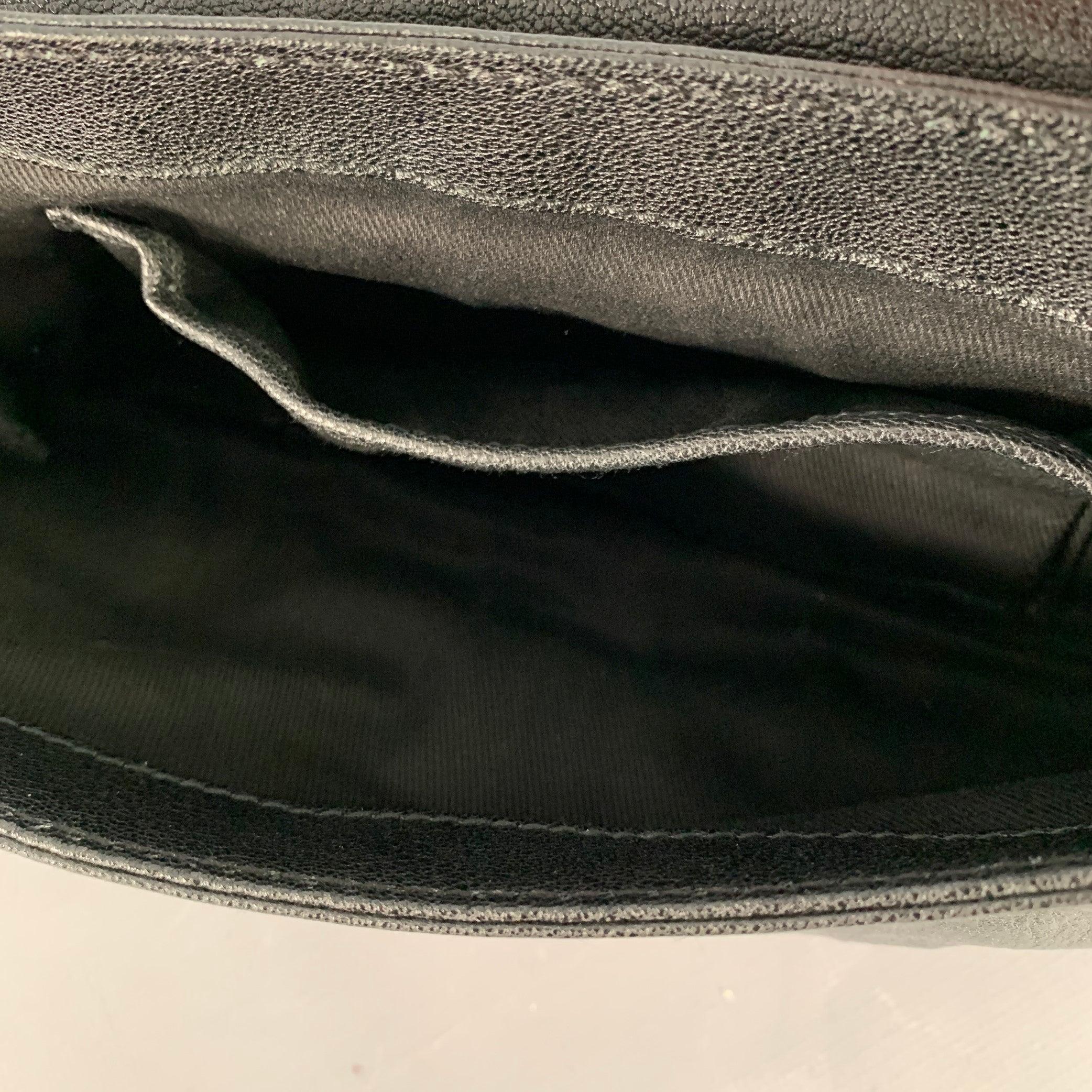DONNA KARAN Schwarz Silber Leder Umhängetasche im Angebot 4