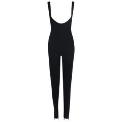 Donna Karan Black Stretch Jumpsuit w/Stirrup Leggins