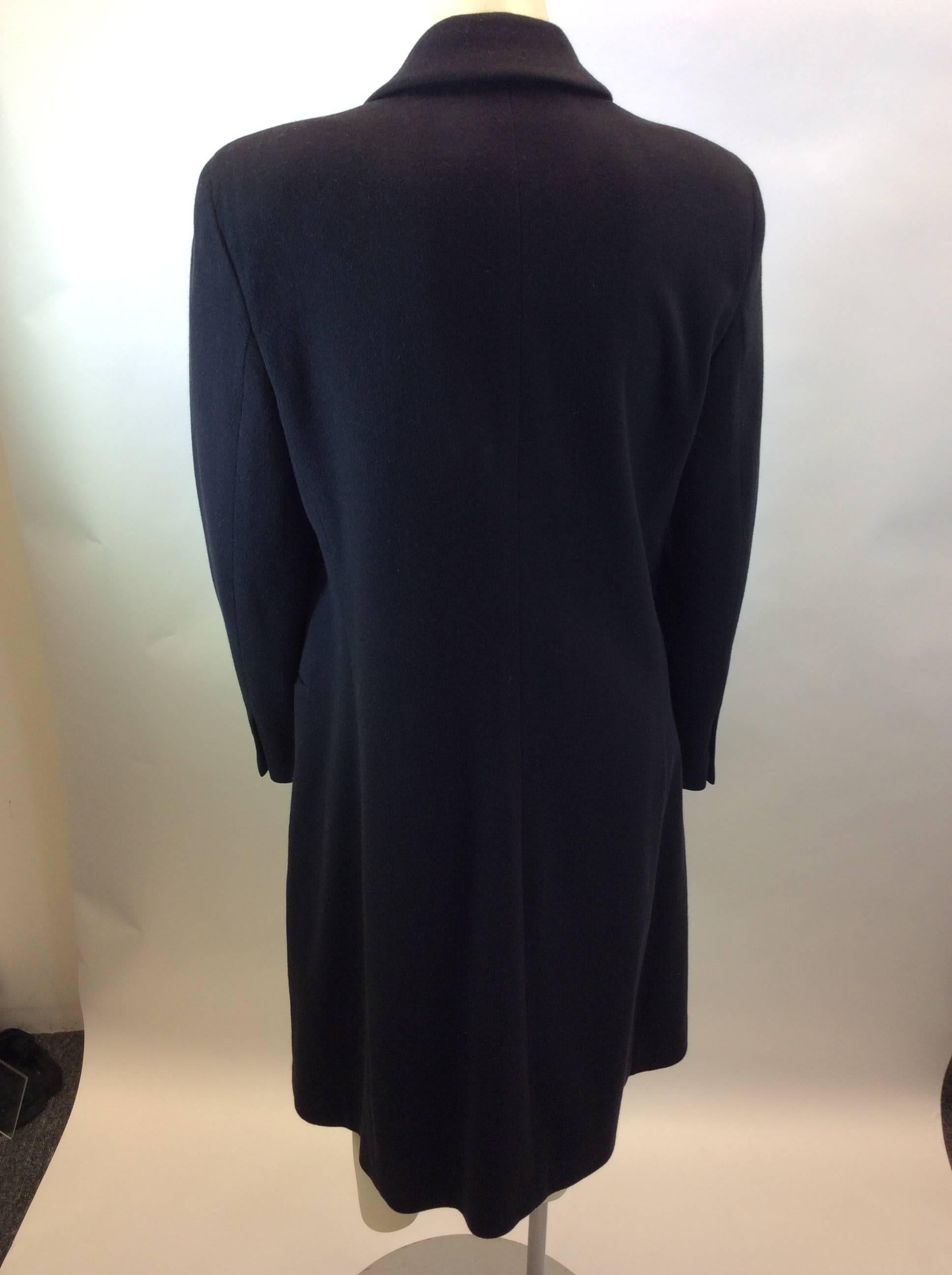 Donna Karan Black Wool Coat In Excellent Condition For Sale In Narberth, PA