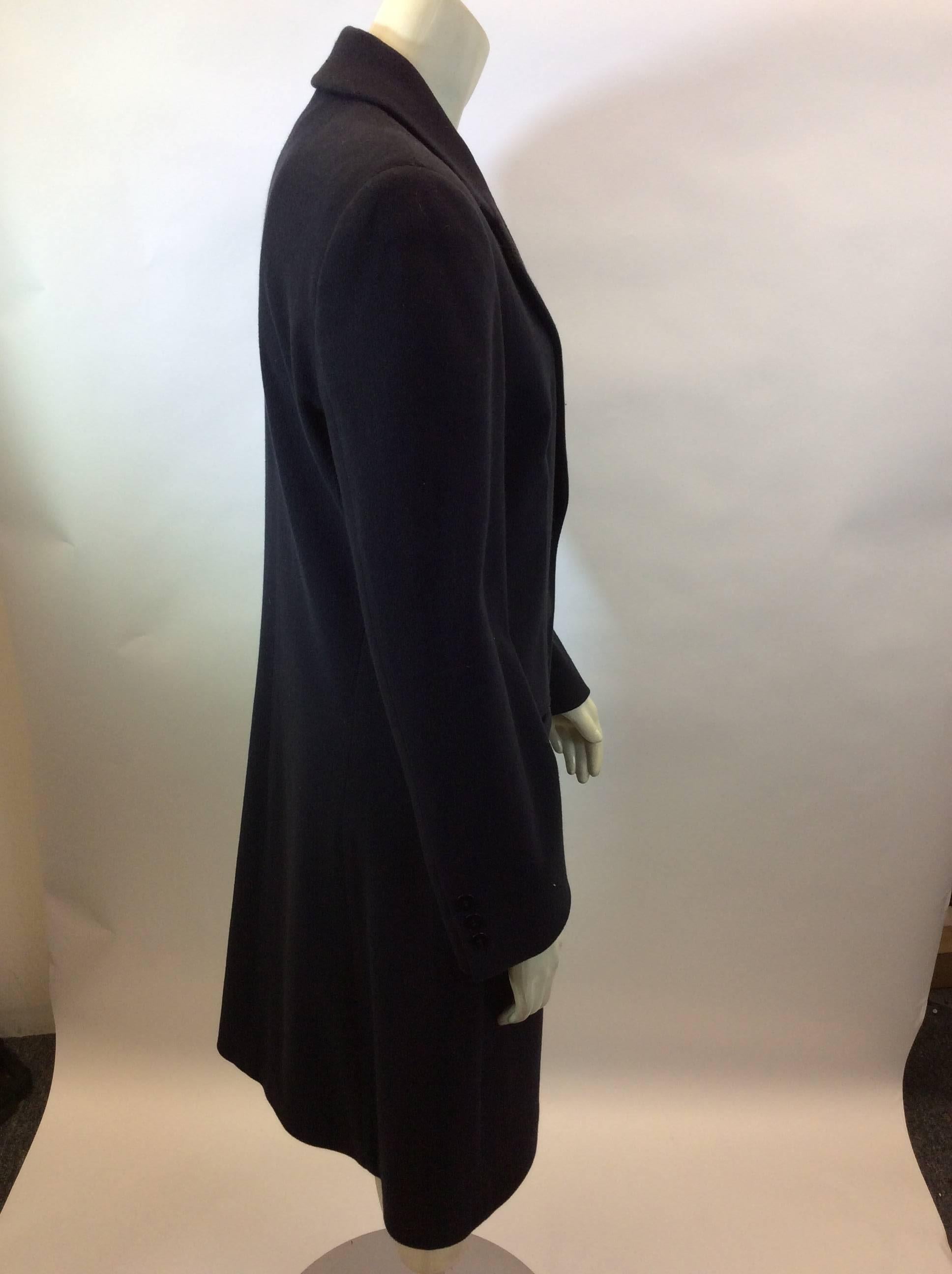 Women's Donna Karan Black Wool Coat For Sale