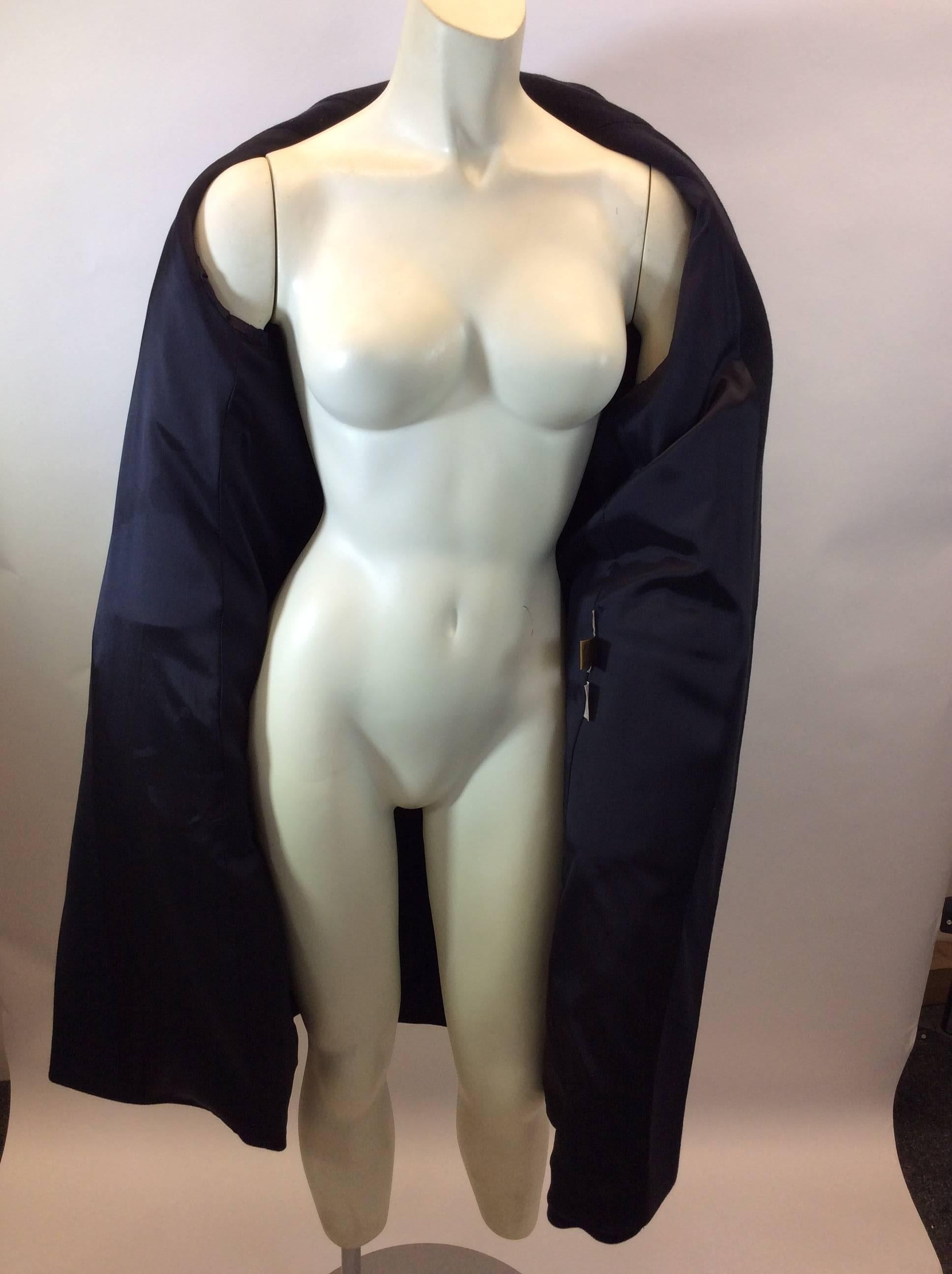 Donna Karan Black Wool Coat For Sale 2