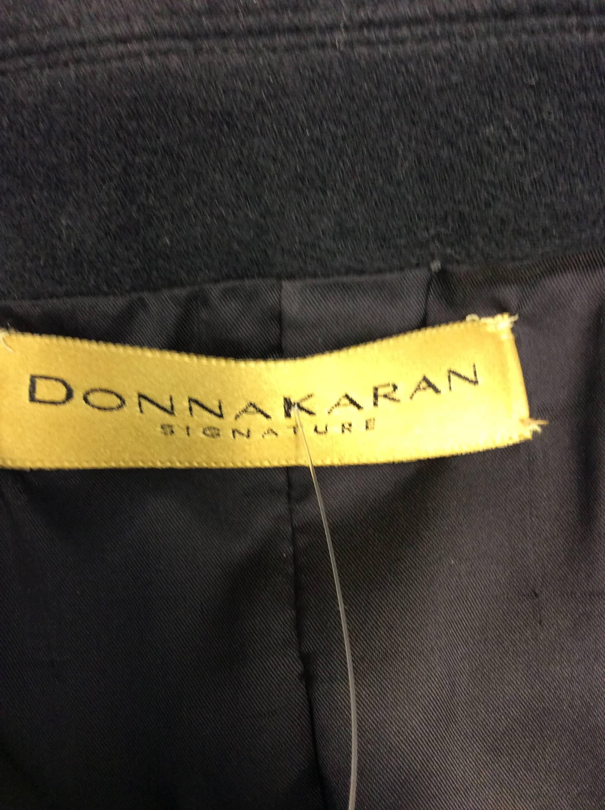 Donna Karan Black Wool Coat For Sale 3