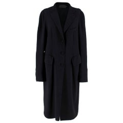Donna Karan Black Wool Lightweight Coat FR 48