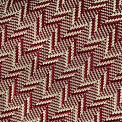 DONNA KARAN Burgundbeige Zig Zag Seidenkrawatte