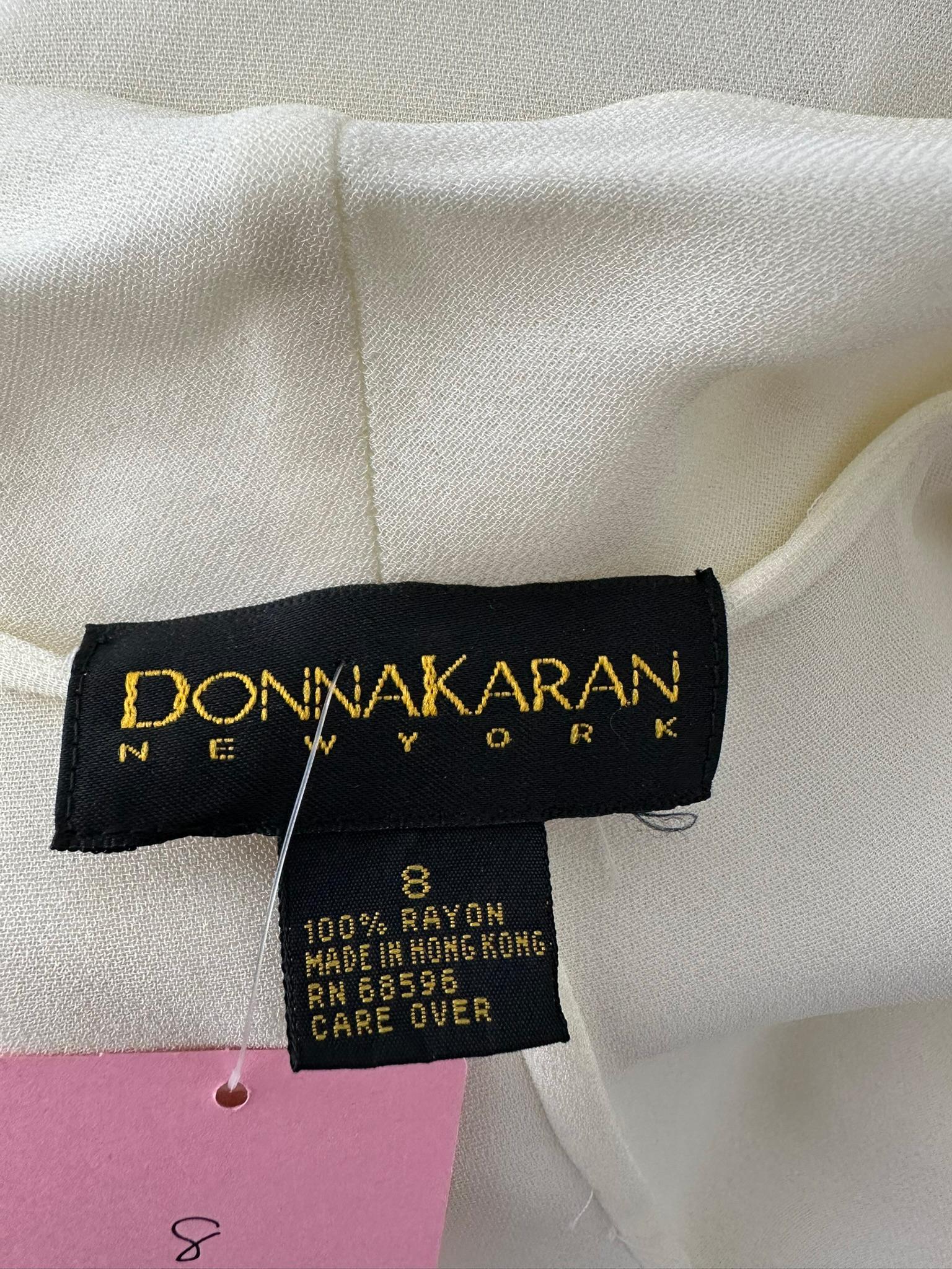 Donna Karan Butter Yellow Drape Lapels Tie Front Lightweight Crepe Coat 8 1980s For Sale 9