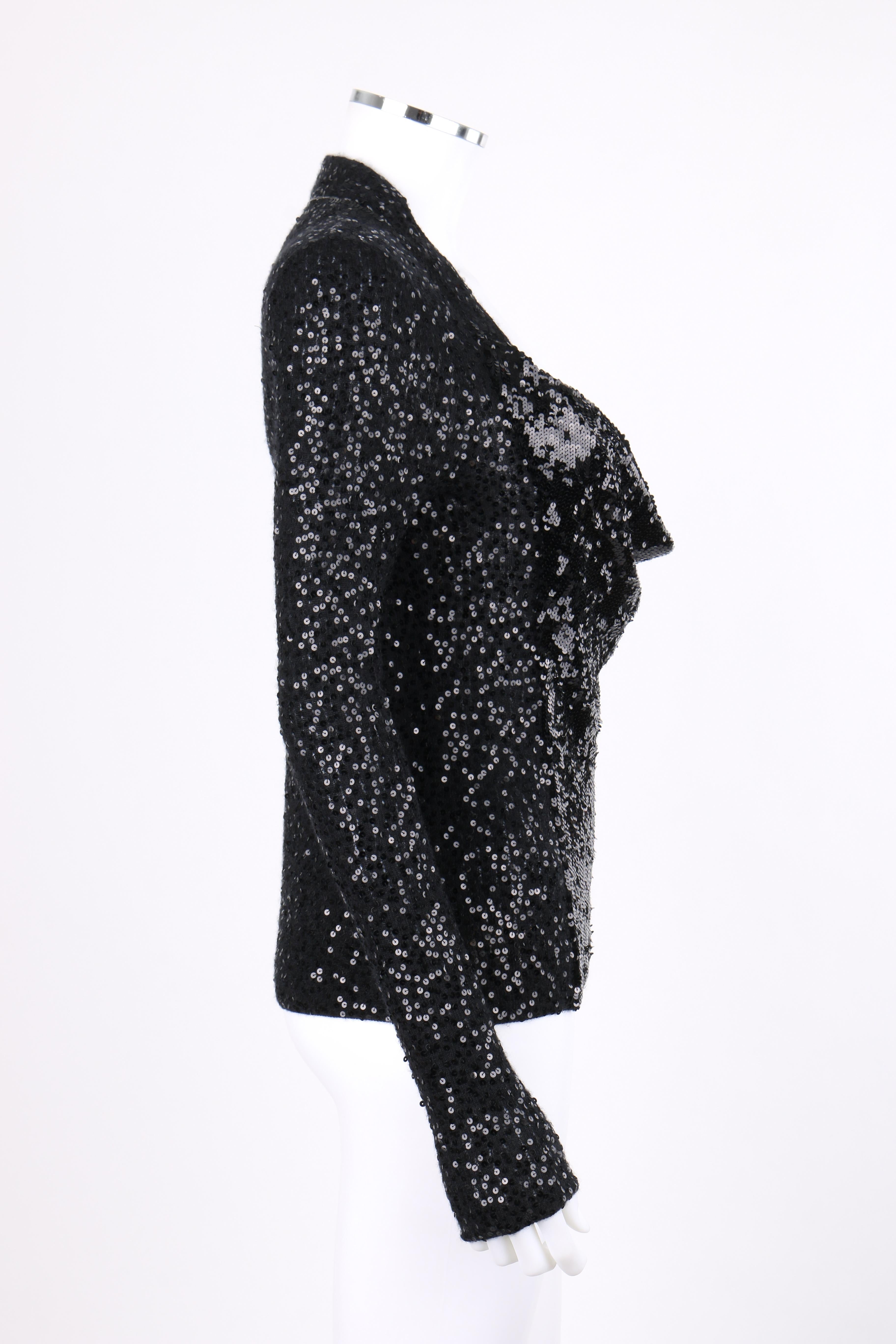 black sequin long sleeve top