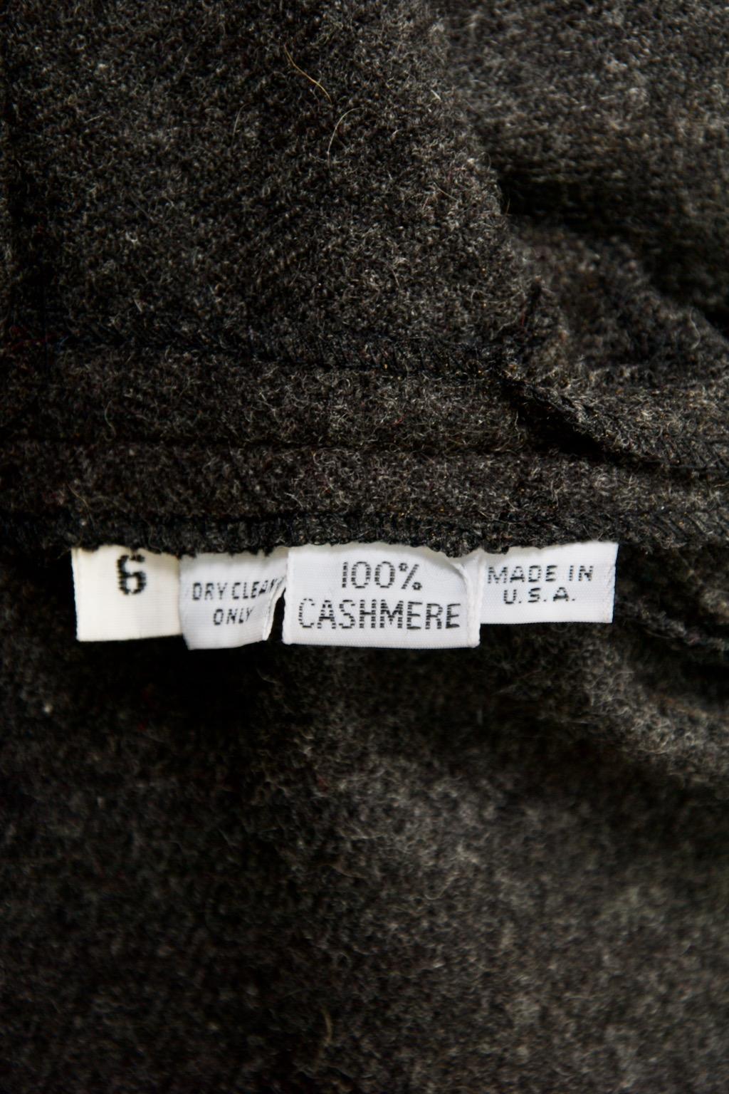 Donna Karan Cashmere Charcoal Suit with Scarf For Sale 12