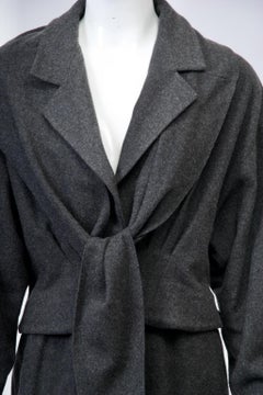 Donna Karan Cashmere Charcoal Suit with Scarf