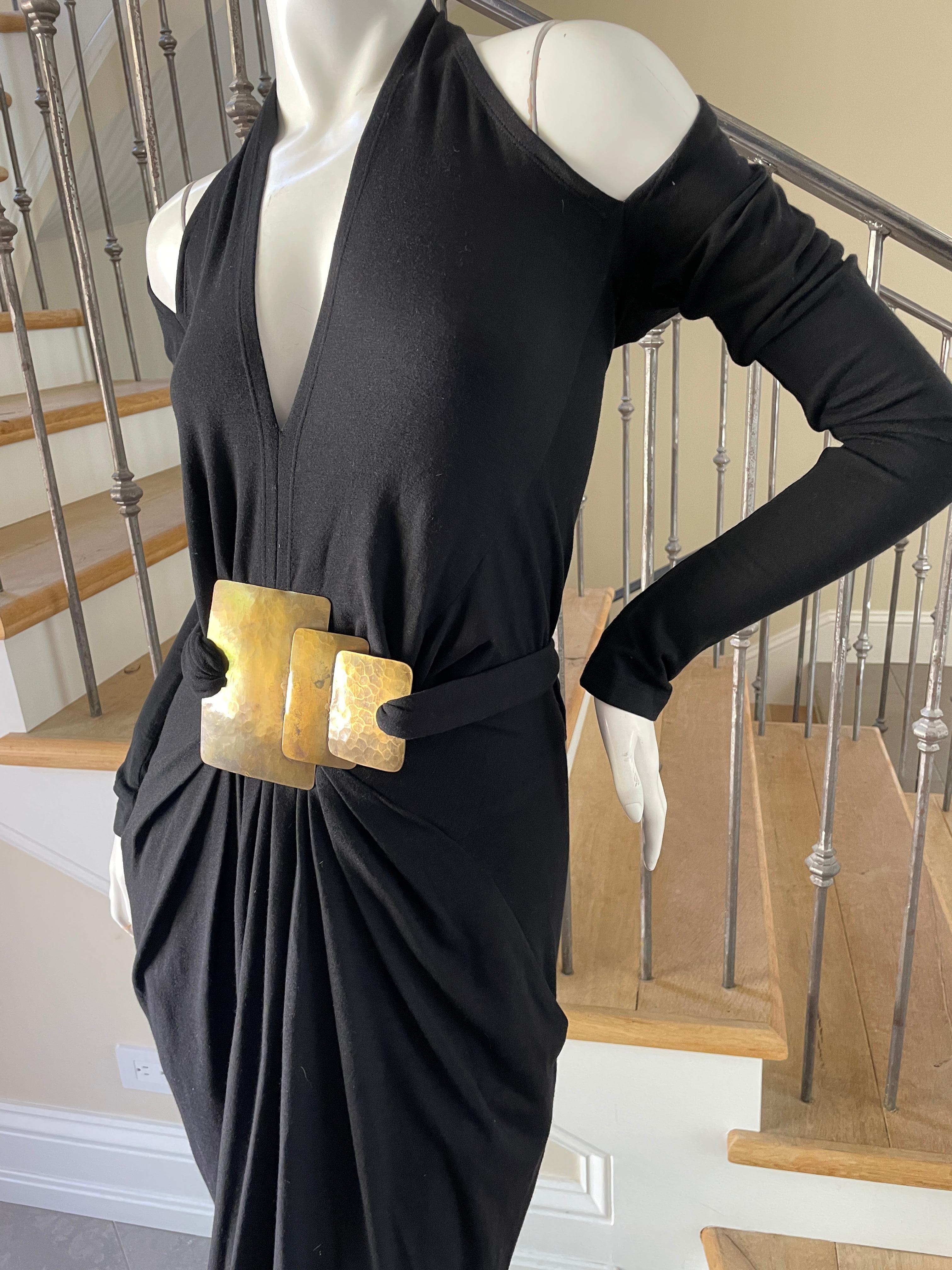Donna Karan Cold Shoulder Evening Dress with Robert Lee Morris Belt Ornament 1
