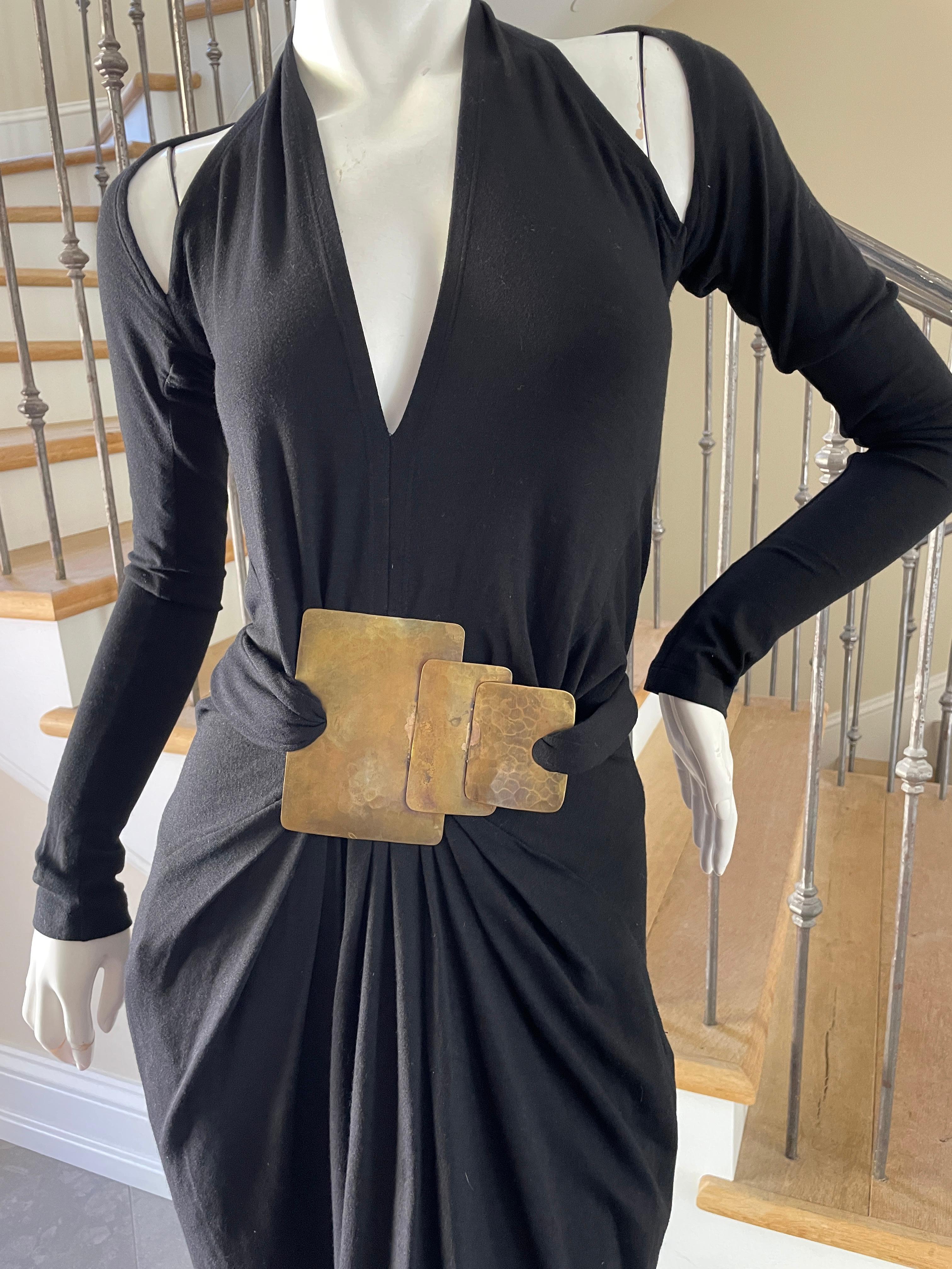 Donna Karan Cold Shoulder Evening Dress with Robert Lee Morris Belt Ornament 3