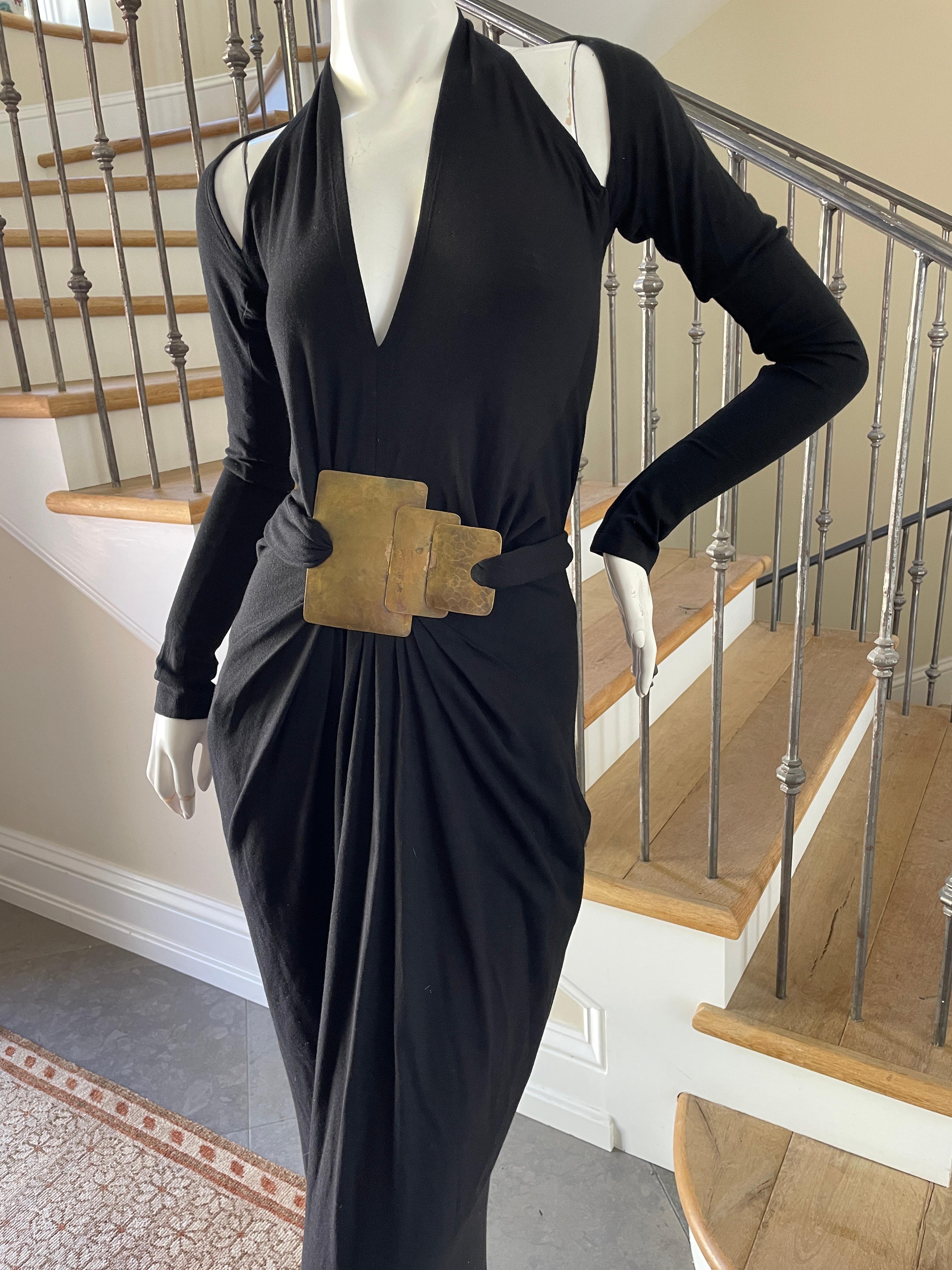 Donna Karan Cold Shoulder Evening Dress with Robert Lee Morris Belt Ornament 4
