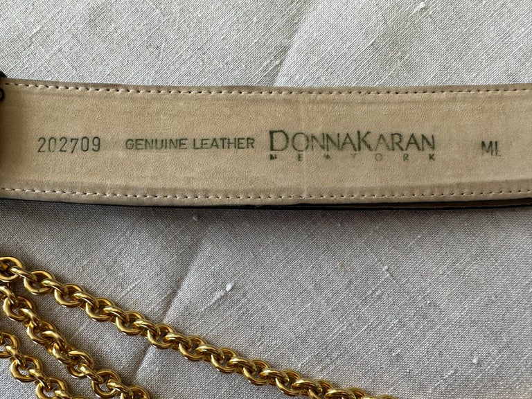 Donna Karan Collectable Vintage Wide Leather Belt w Gold  display picture 1
