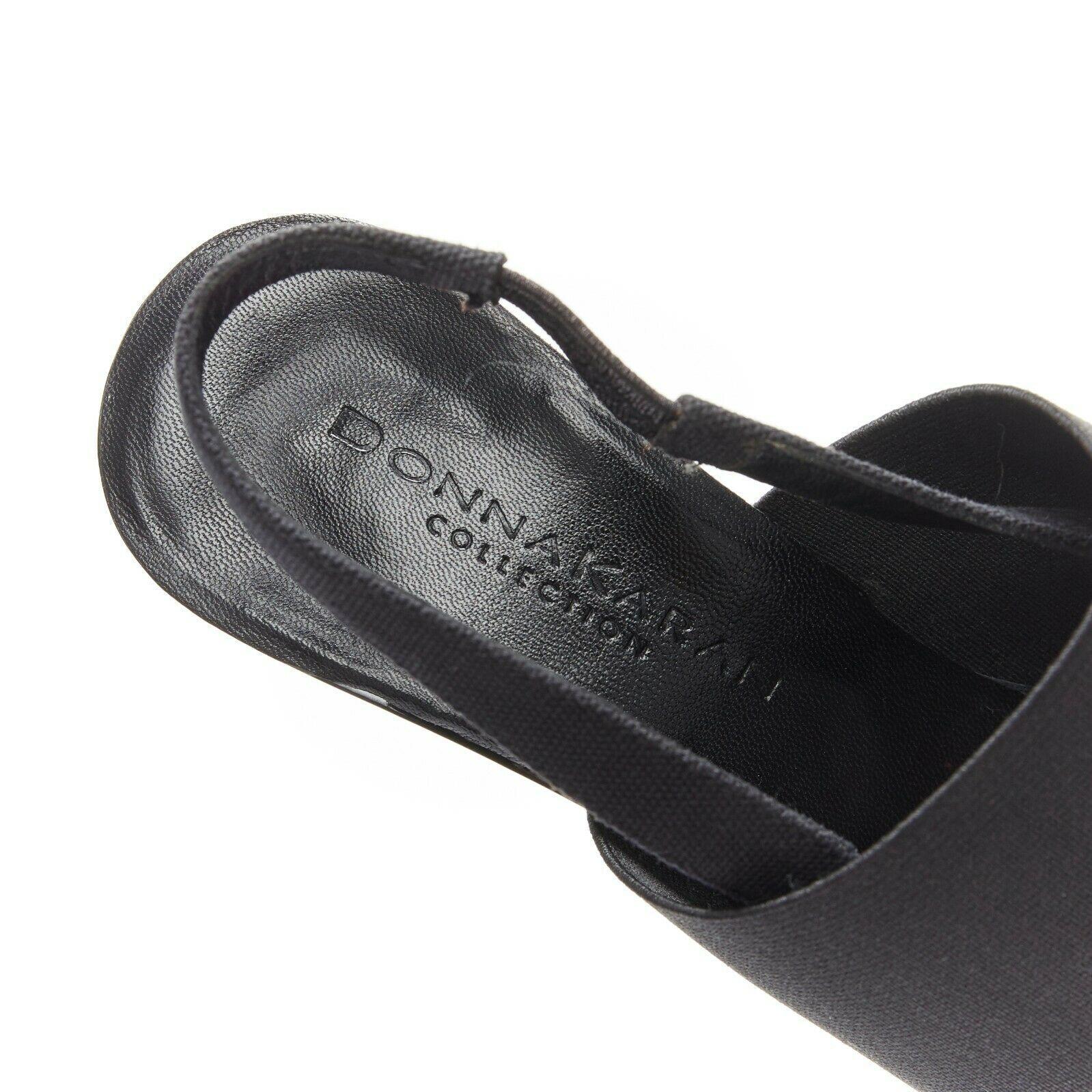 DONNA KARAN Collection black multi nylon spandex slingback sculpt hi-heel sandal 3