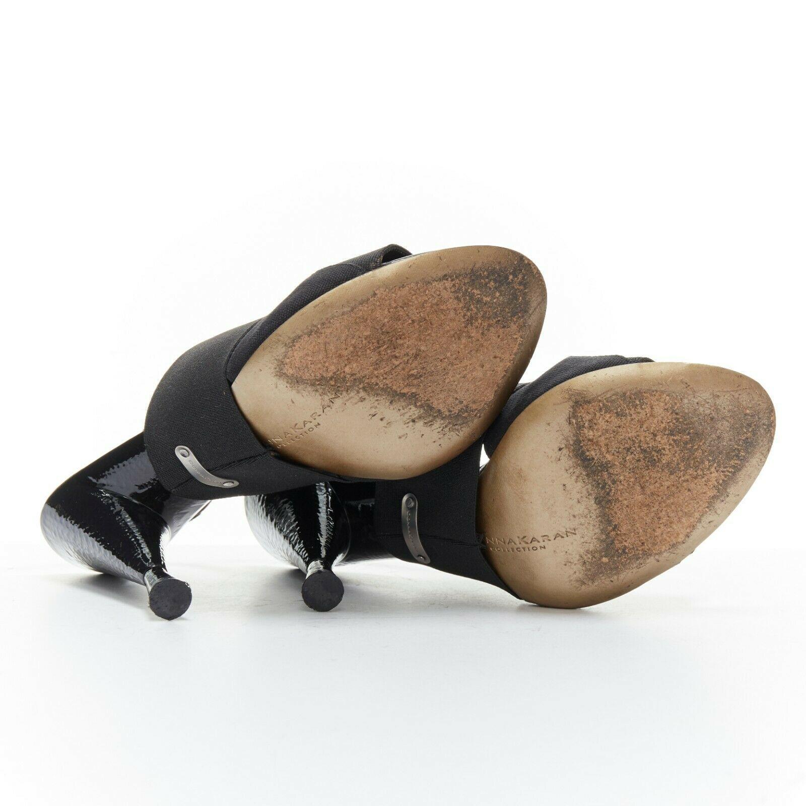 Black DONNA KARAN Collection black multi nylon spandex slingback sculpt hi-heel sandal